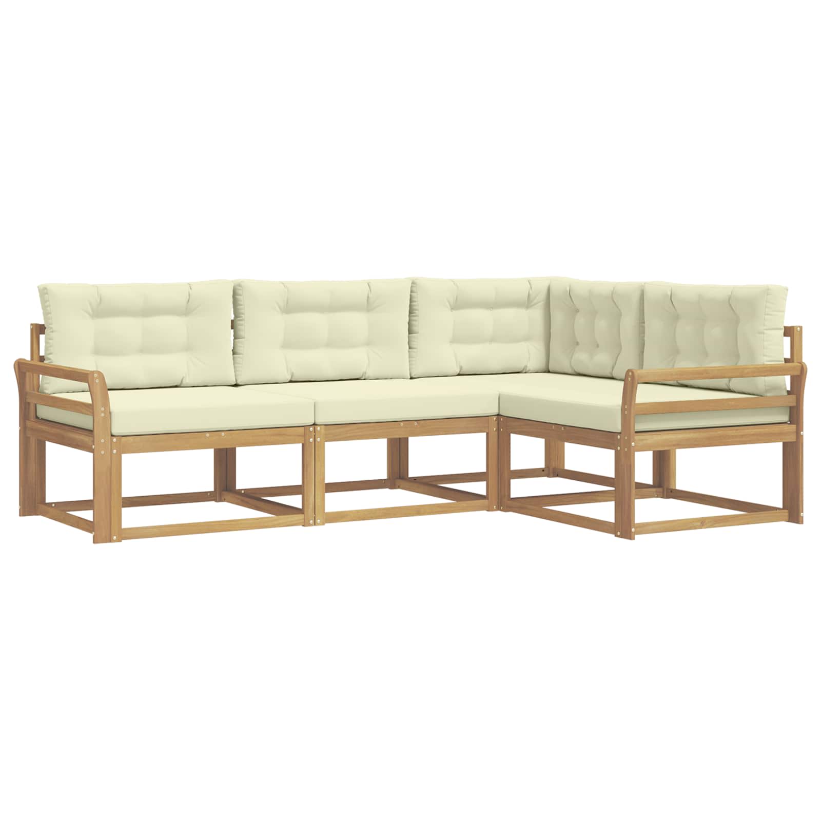 Ensemble de canapés d'extérieur 3 pcs Blanc et crème Polyester - XIOS