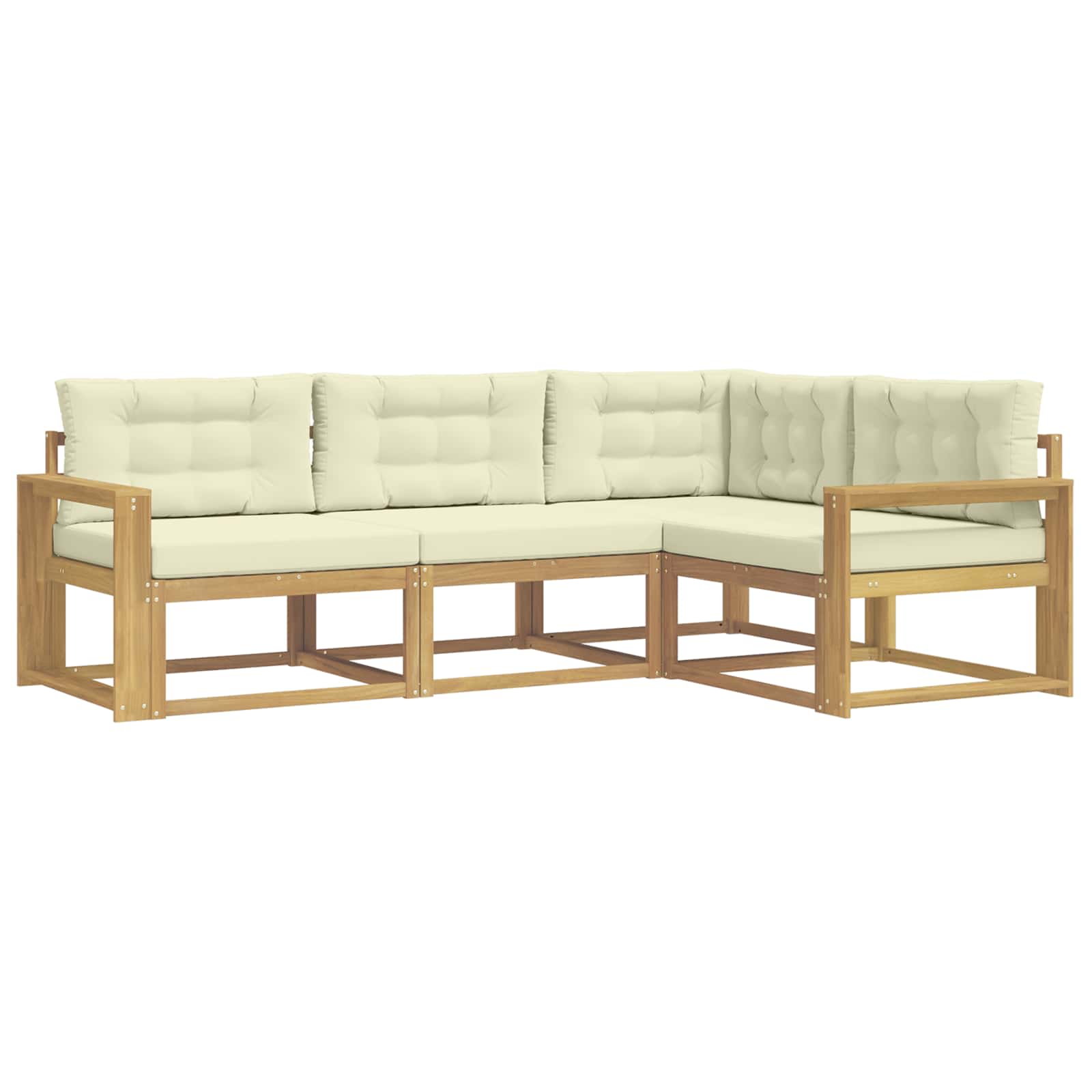 Ensemble de canapés d'extérieur 3 pcs Blanc et crème Polyester - XIOS