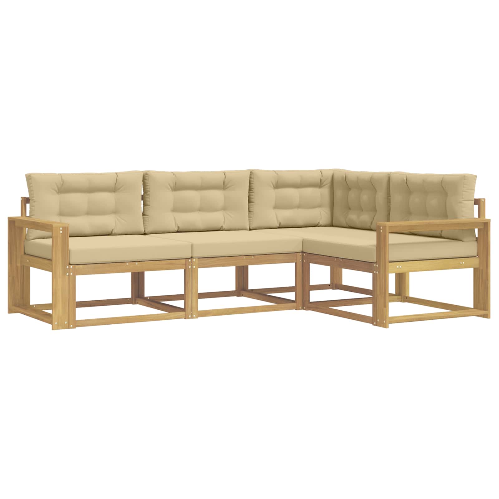 Ensemble de canapés d'extérieur 3 pcs Blanc et Beige Polyester - XIOS