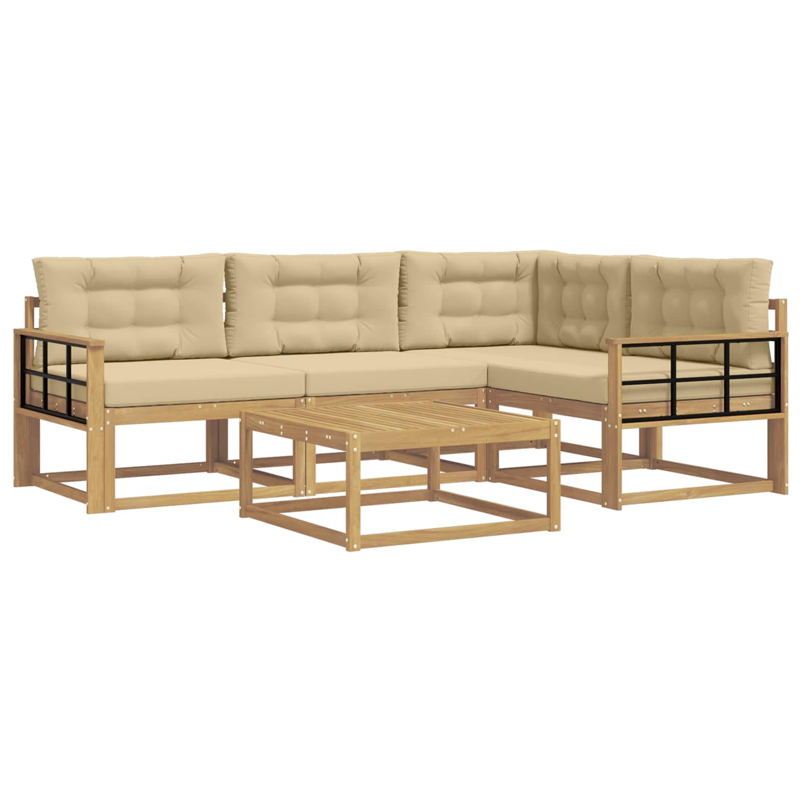 Ensemble de canapés d'extérieur 5 pcs Blanc et Beige - XIOS