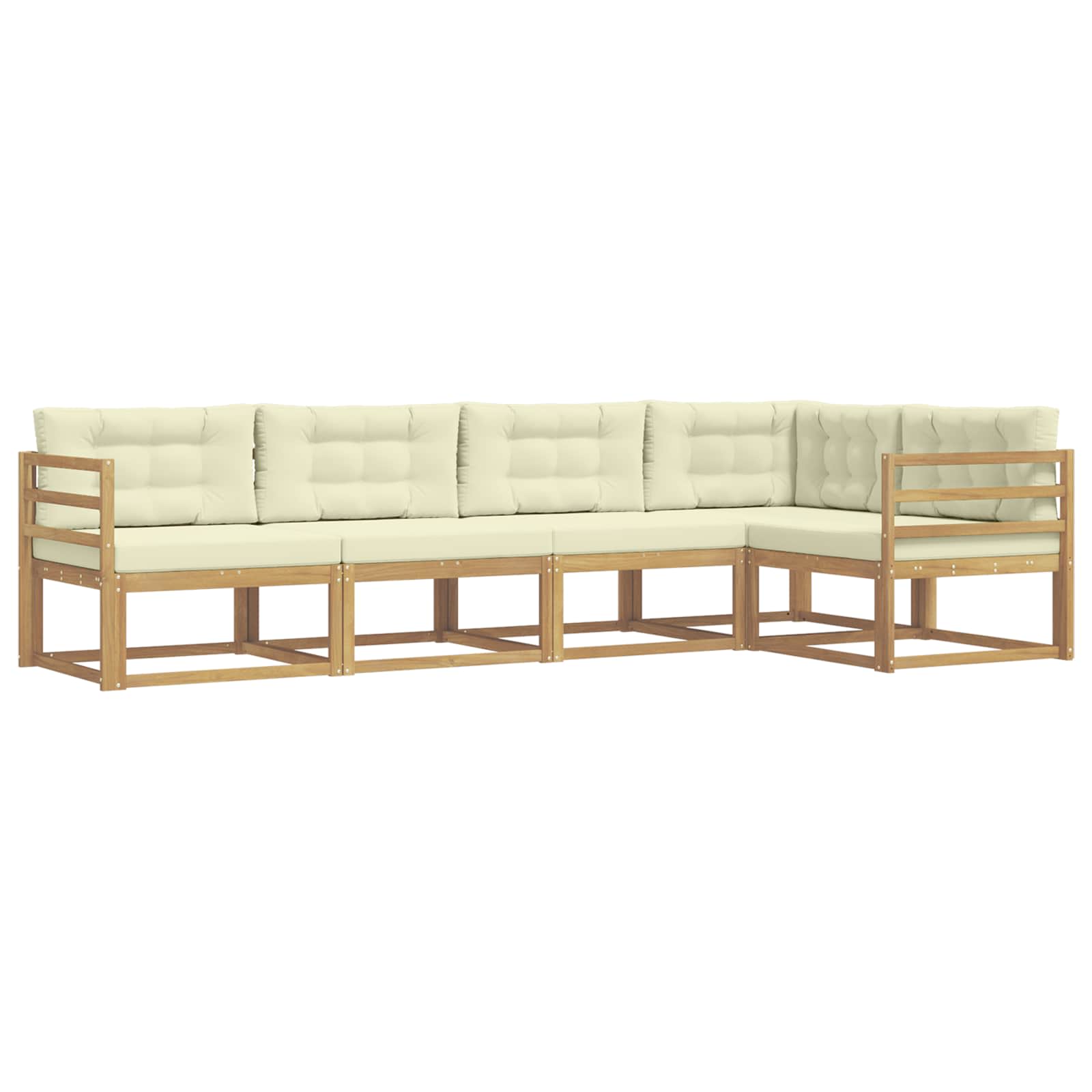 Ensemble de canapés d'extérieur 4 pcs Blanc et crème Polyester - XIOS