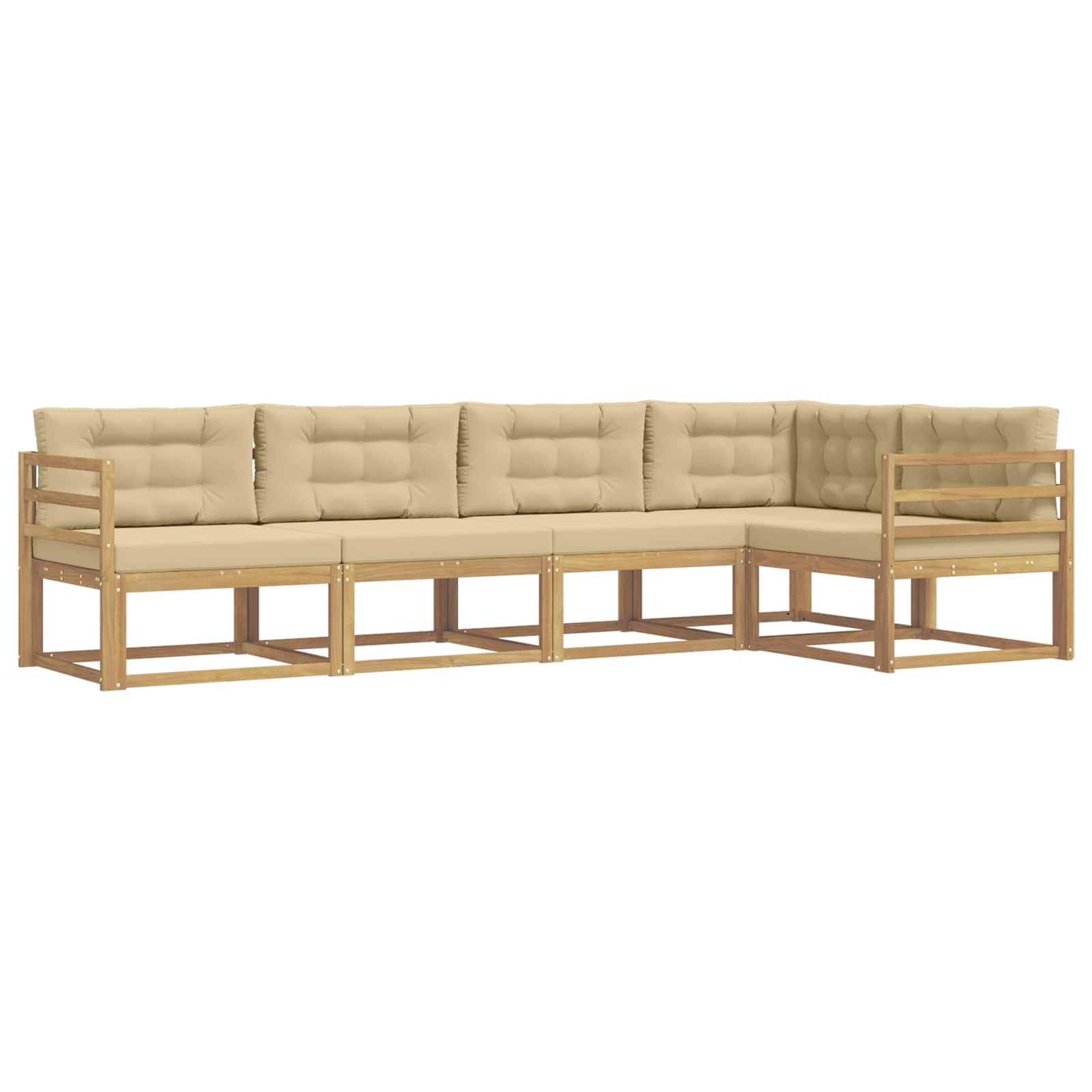 Ensemble de canapés d'extérieur 4 pcs Blanc et Beige Polyester - XIOS
