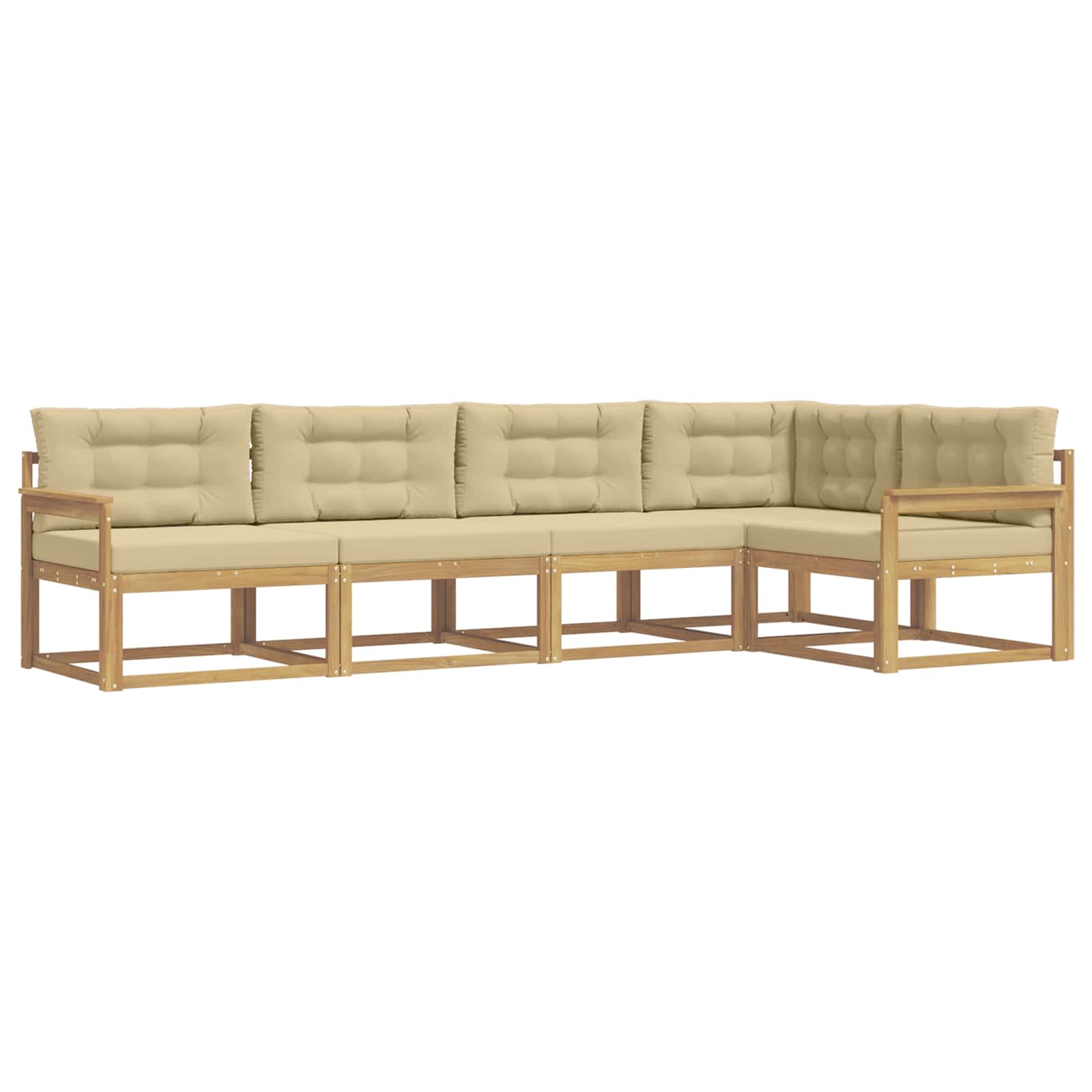 Ensemble de canapés d'extérieur 4 pcs Blanc et Beige Polyester - XIOS