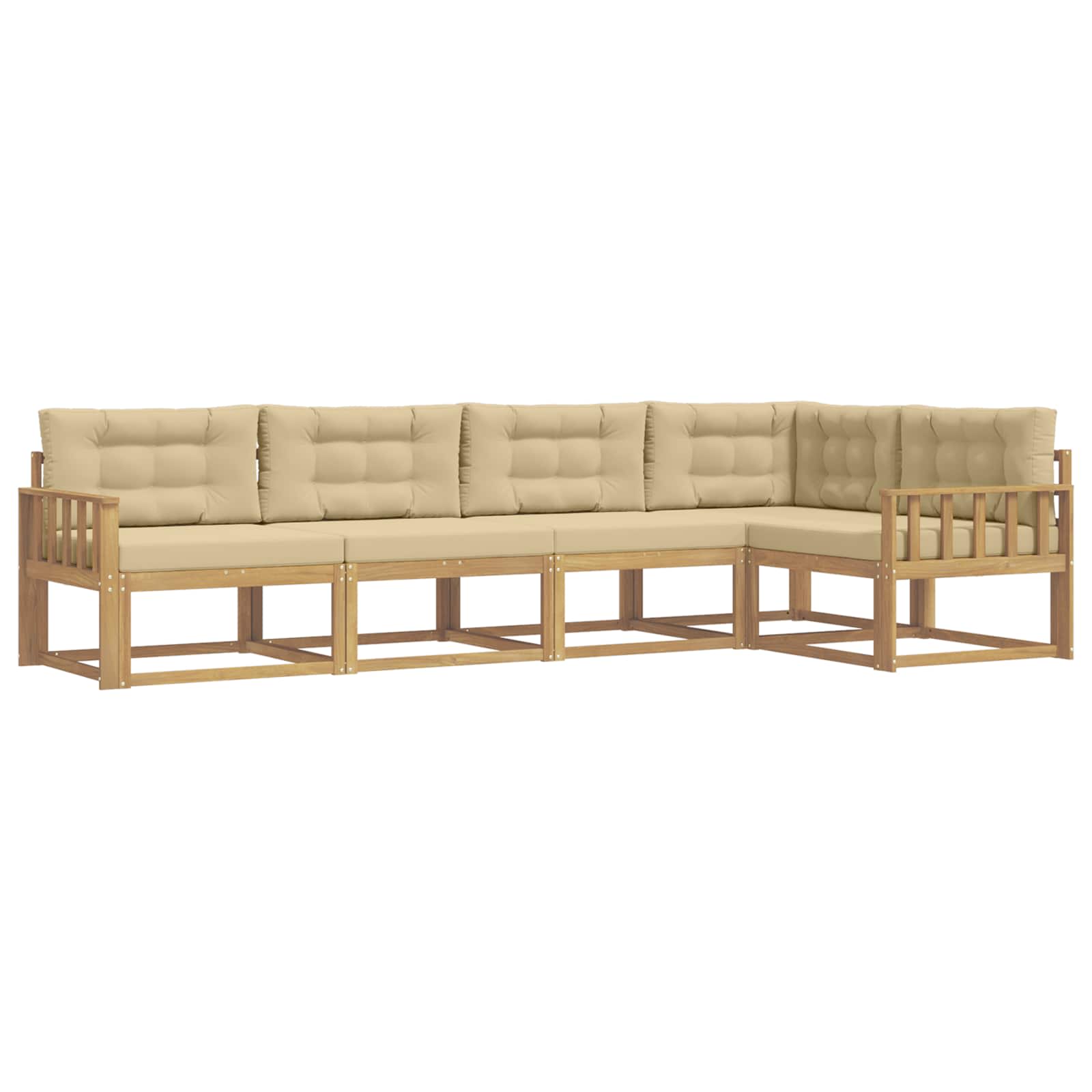 Ensemble de canapés d'extérieur 4 pcs Blanc et Beige Polyester - XIOS
