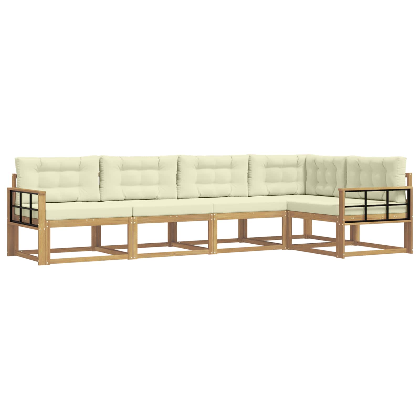 Ensemble de canapés d'extérieur 4 pcs Blanc et crème Polyester - XIOS