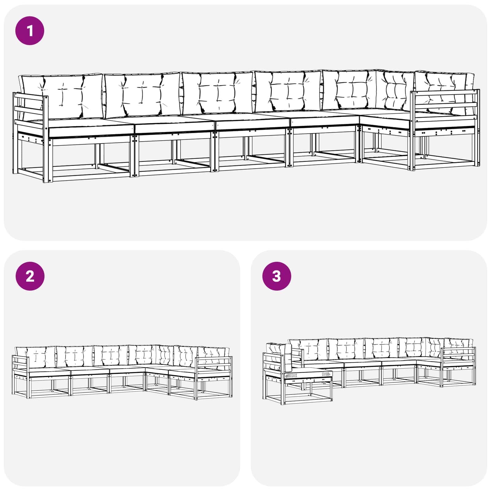 Ensemble de canapés d'extérieur 4 pcs Blanc et Beige Polyester - XIOS