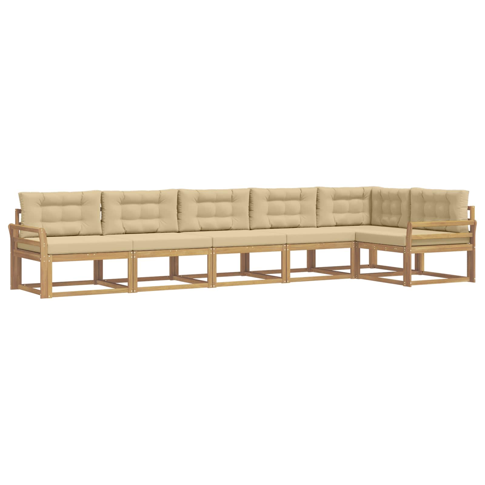Ensemble de canapés d'extérieur 4 pcs Blanc et Beige Polyester - XIOS