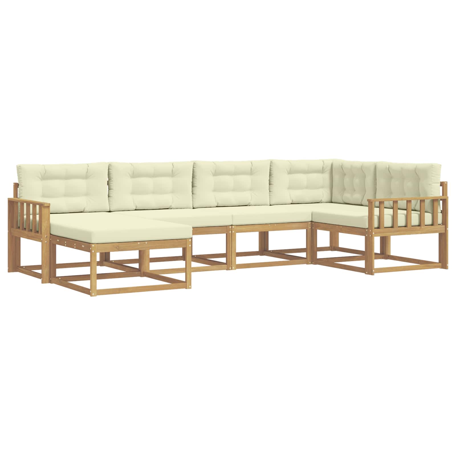 Ensemble de canapés d'extérieur 5 pcs Blanc et crème Polyester - XIOS