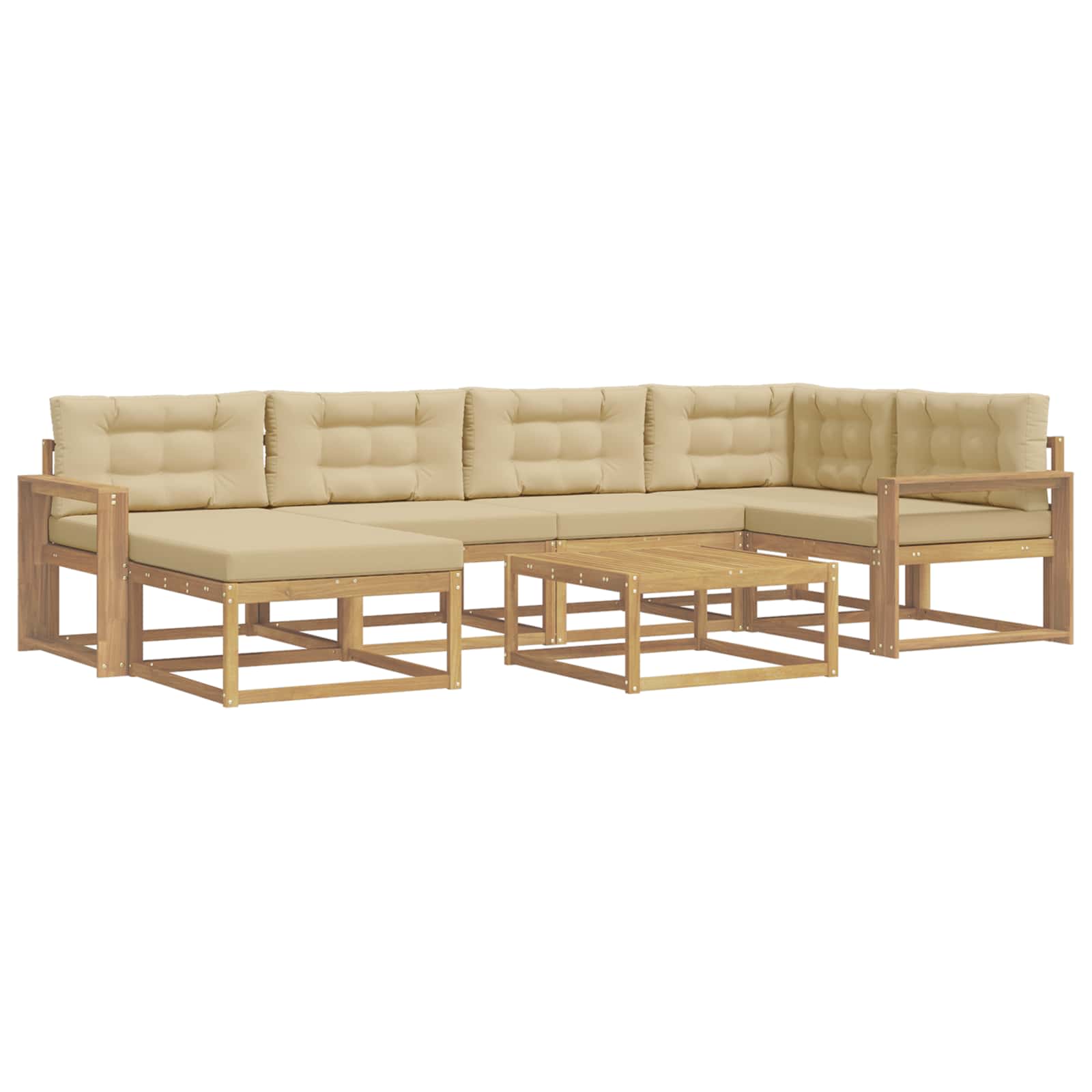 Ensemble de canapés d'extérieur 7 pcs Blanc et Beige - XIOS