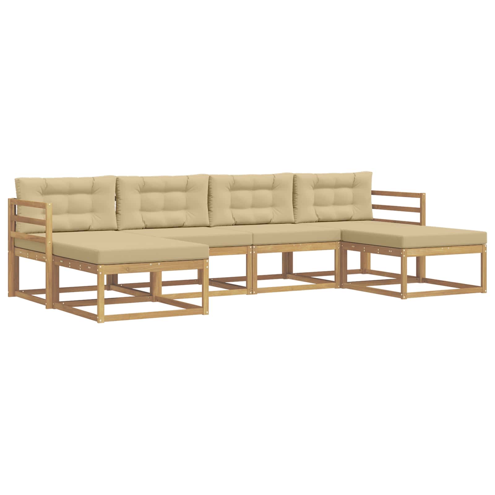 Ensemble de canapés d'extérieur 6 pc Blanc et Beige