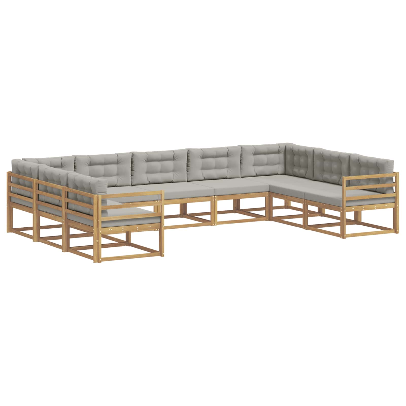 Ensemble de canapés d'extérieur 9 pcs Blanc et gris clair - XIOS