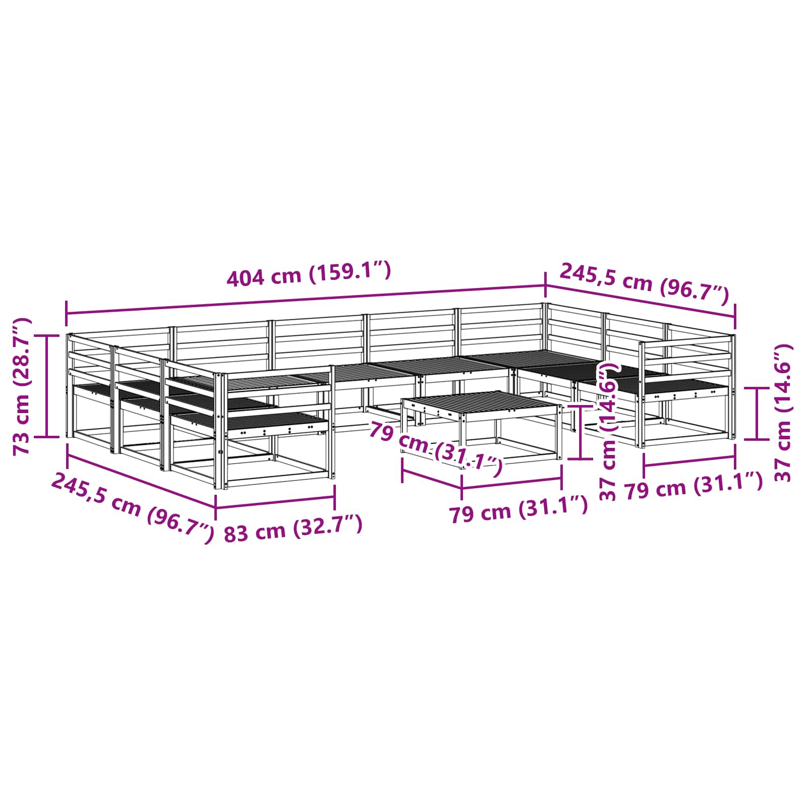 Ensemble de canapés d'extérieur 10 pcs Blanc - XIOS