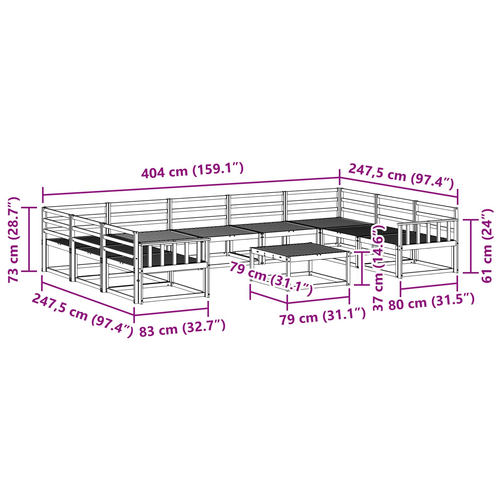 Ensemble de canapés d'extérieur 10 pcs Blanc - XIOS