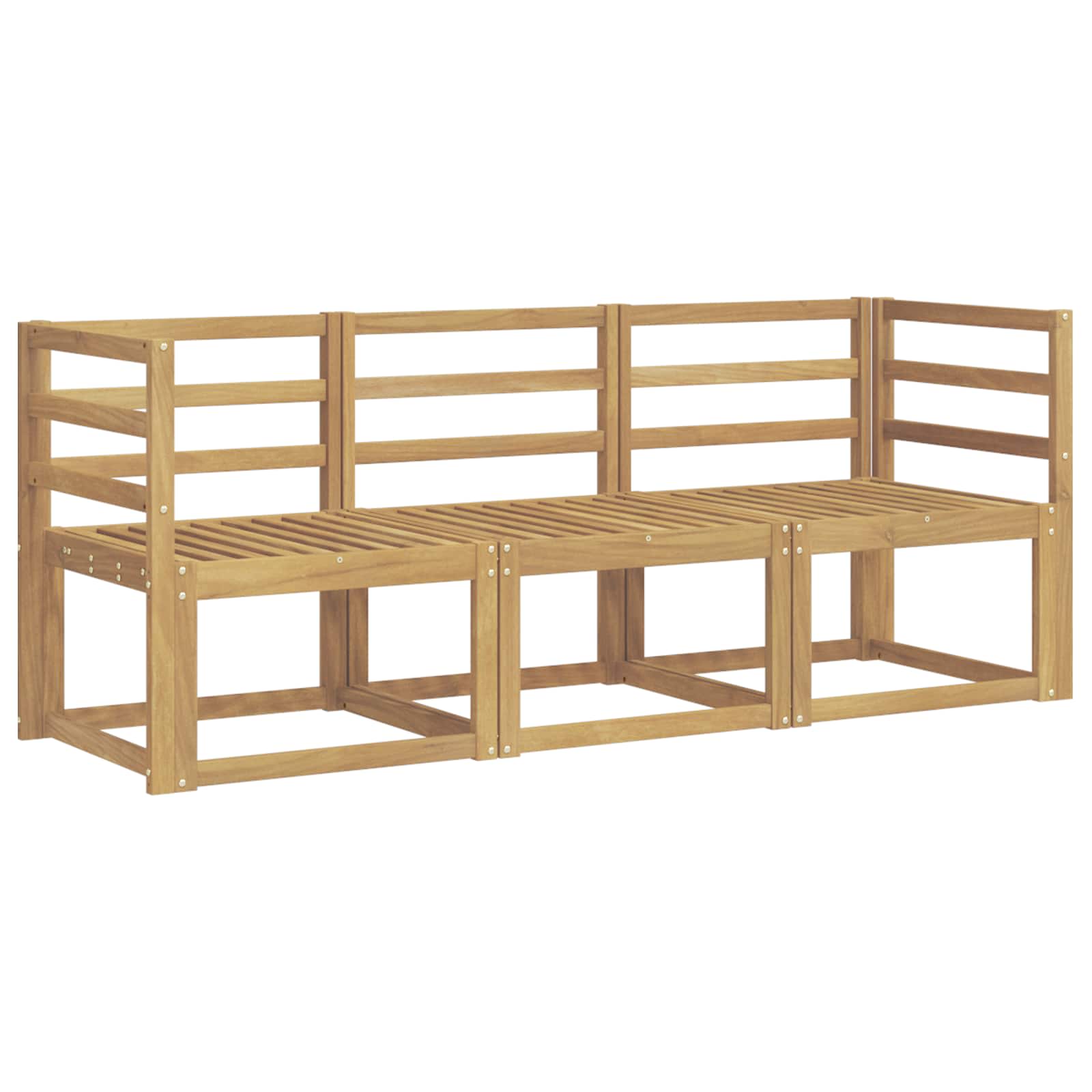 Ensemble de canapés d'extérieur 3 pcs Blanc 185,5 x 63 x 73 cm