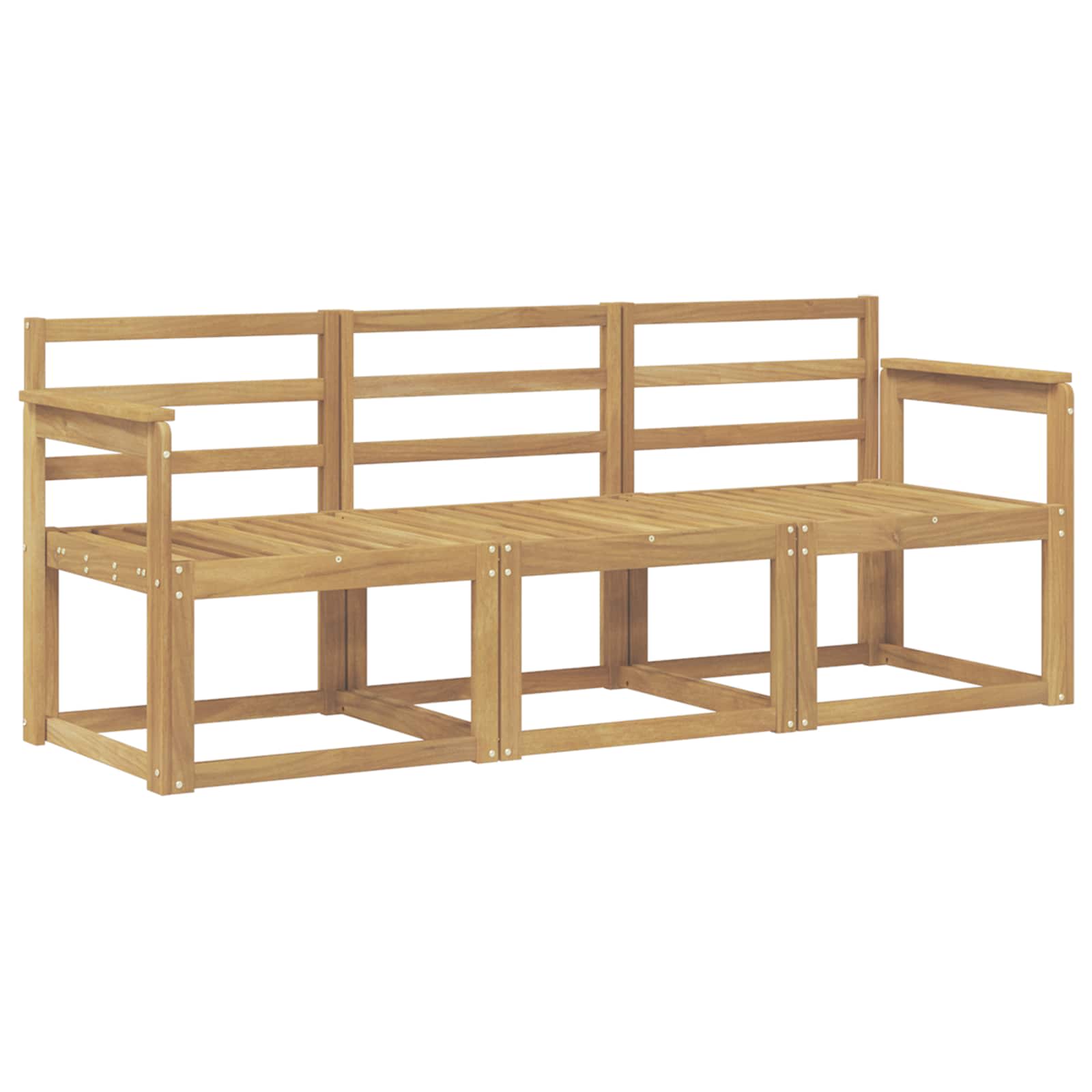 Ensemble de canapés d'extérieur 3 pcs Blanc 189,5 x 63 x 73 cm