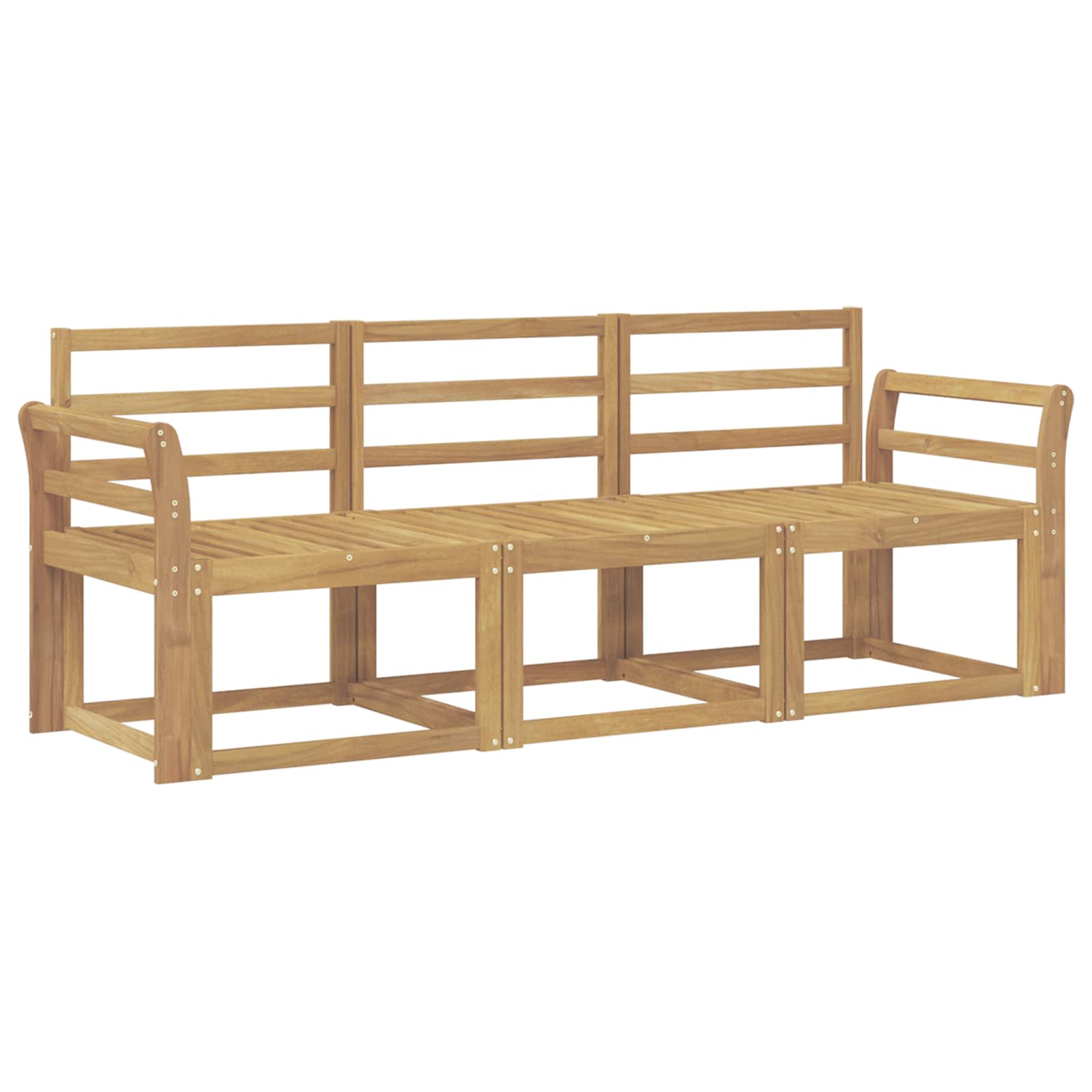 Ensemble de canapés d'extérieur 3 pcs Blanc 194 x 63 x 73 cm