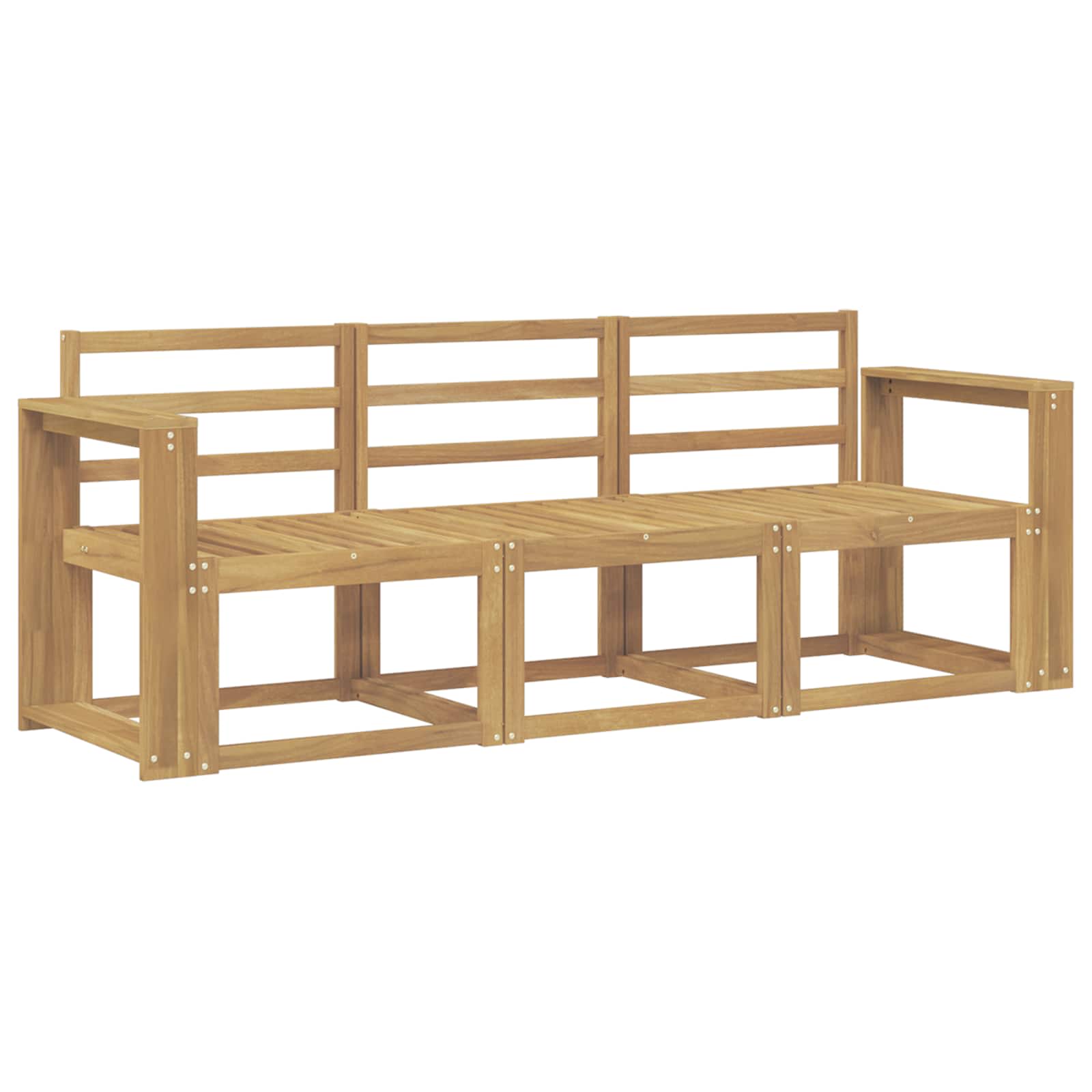 Ensemble de canapés d'extérieur 3 pcs Blanc 197,5 x 63 x 73 cm