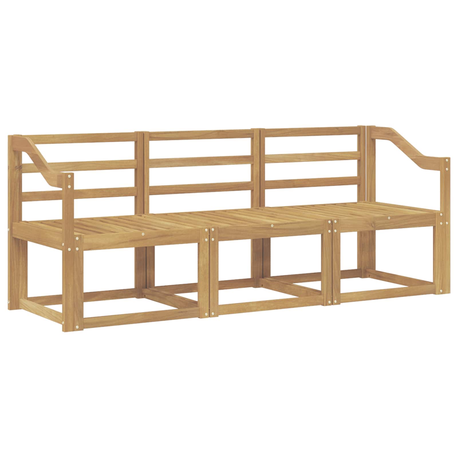 Ensemble de canapés d'extérieur 3 pcs Blanc 185,5 x 63 x 73 cm