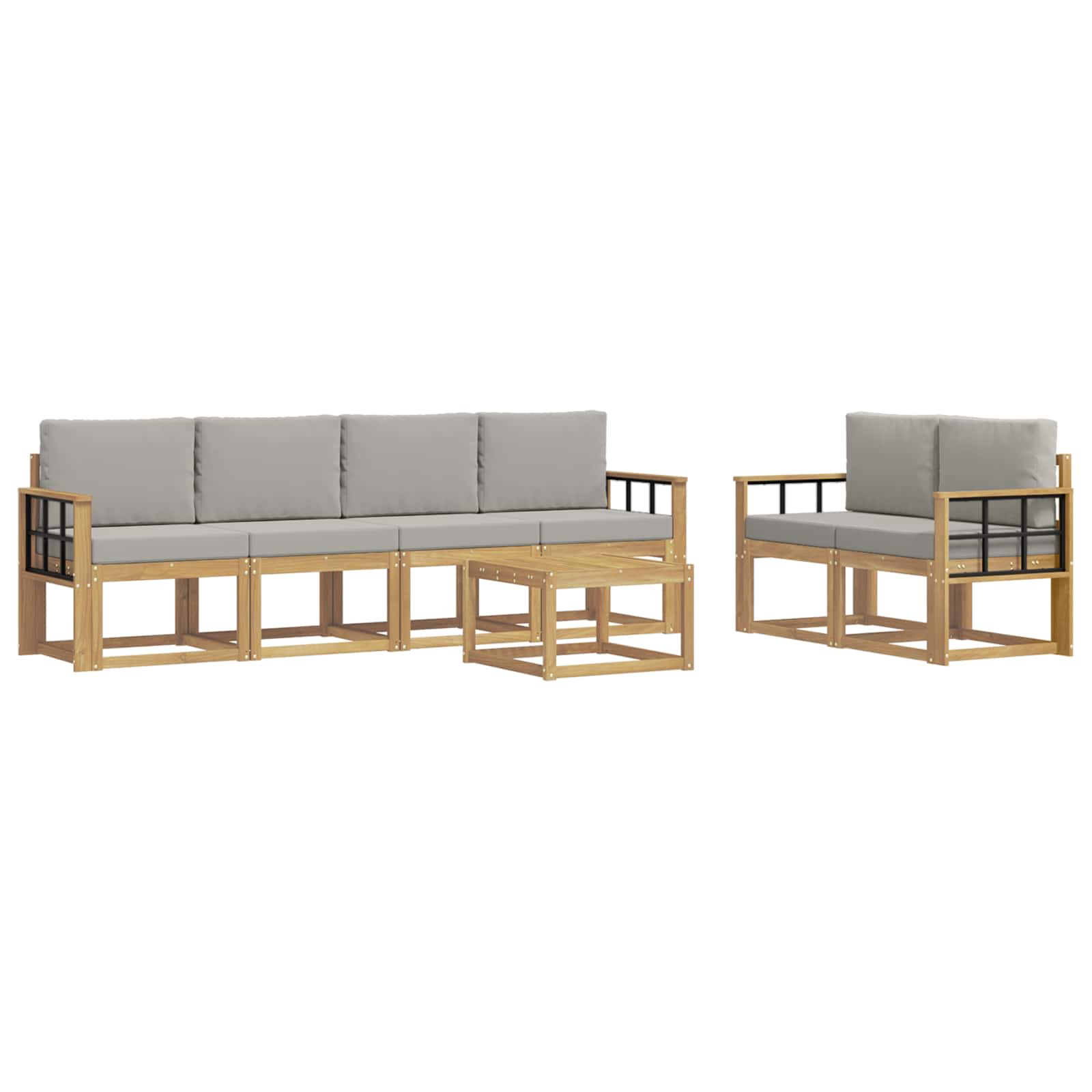 Ensemble de canapés d'extérieur 7 pcs Blanc et gris clair - XIOS