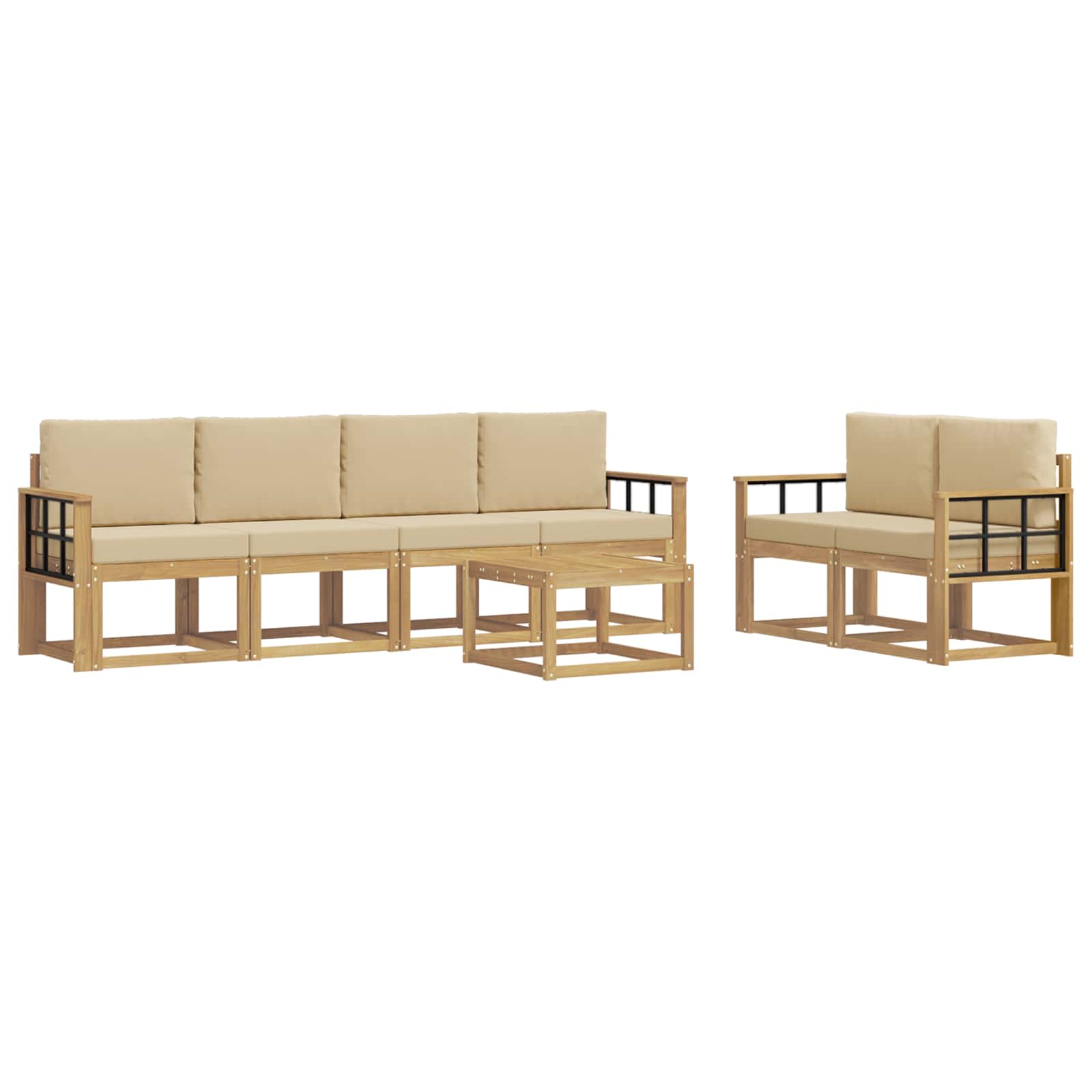 Ensemble de canapés d'extérieur 7 pcs Blanc et Beige - XIOS