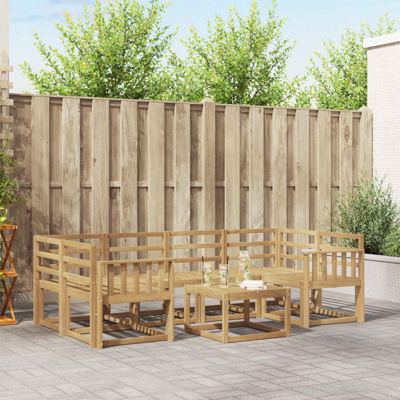 Ensemble de canapés d'extérieur 7 pcs Blanc 59 x 59 x 37 cm - XIOS