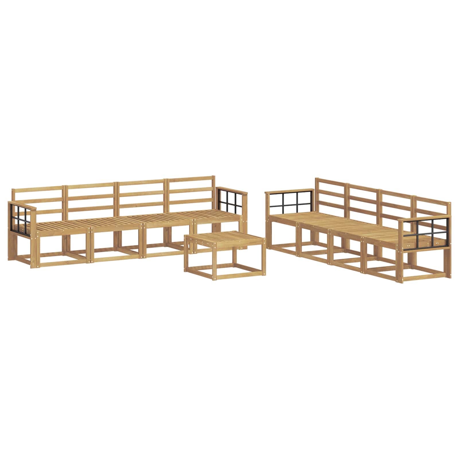 Ensemble de canapés d'extérieur 9 pcs Blanc 59 x 59 x 37 cm - XIOS