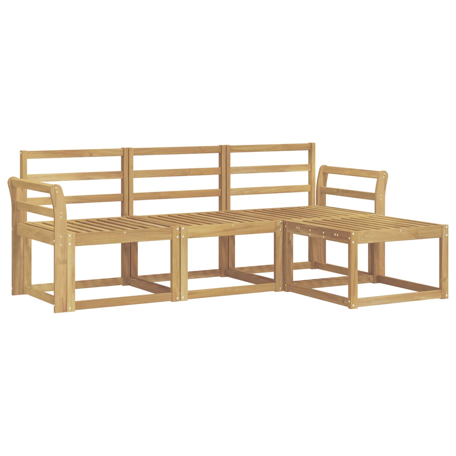 Ensemble de canapés d'extérieur 4 pcs Blanc 194 x 122,5 x 73 cm
