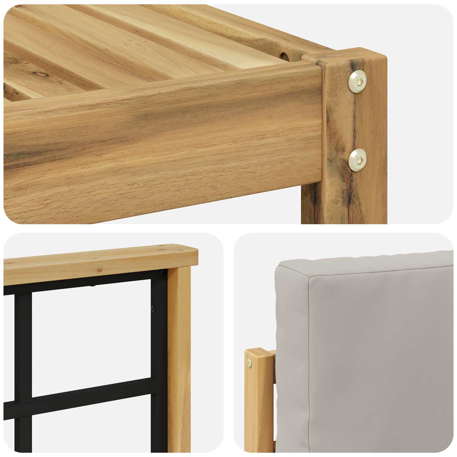 Ensemble de canapés d'extérieur 4 pcs Blanc et gris clair - XIOS