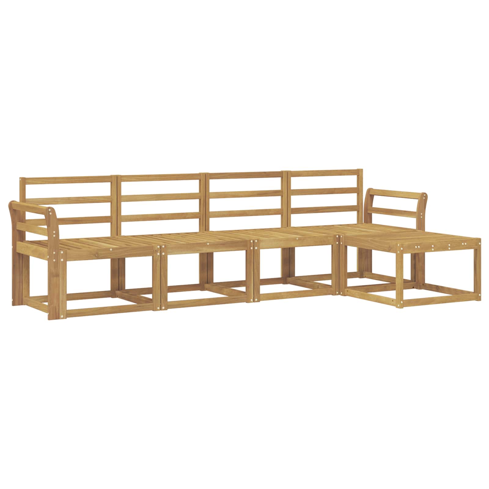 Ensemble de canapés d'extérieur 5 pcs Blanc 253 x 122,5 x 73 cm - XIOS