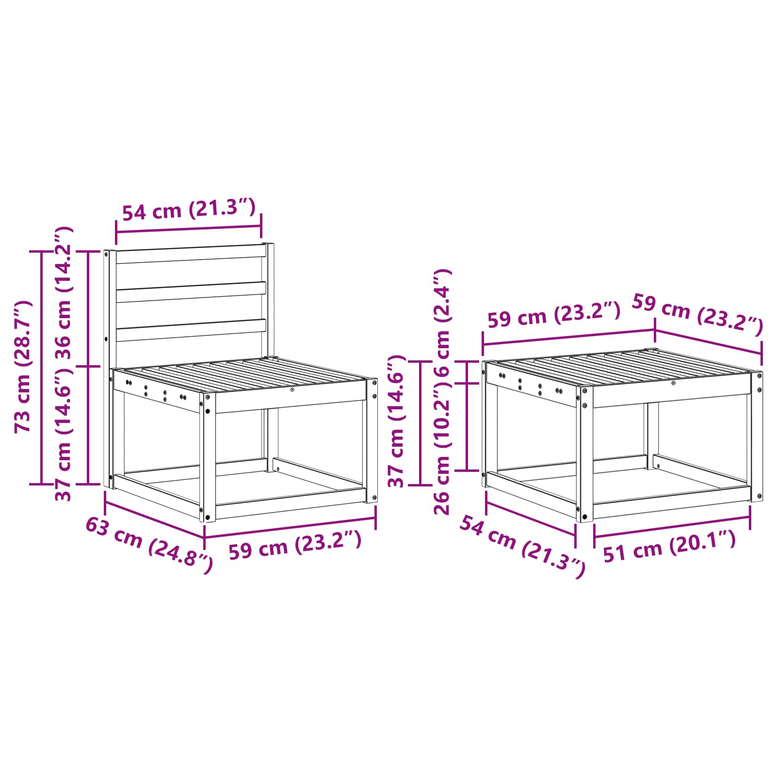 Ensemble de canapés d'extérieur 5 pcs Blanc 253 x 122,5 x 73 cm - XIOS