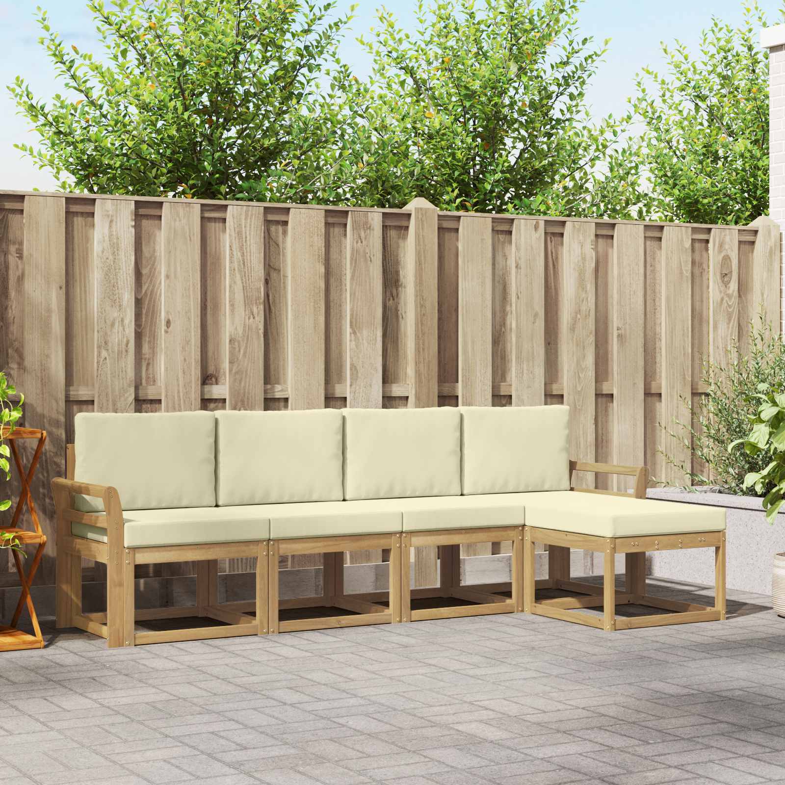 Ensemble de canapés d'extérieur 5 pcs Bois d'Acacia Massif - XIOS
