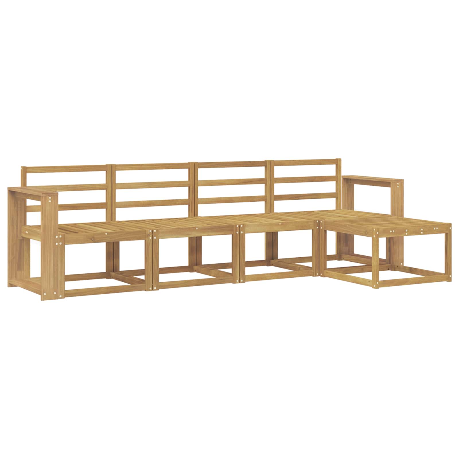 Ensemble de canapés d'extérieur 5 pcs Blanc 257 x 122,5 x 73 cm - XIOS