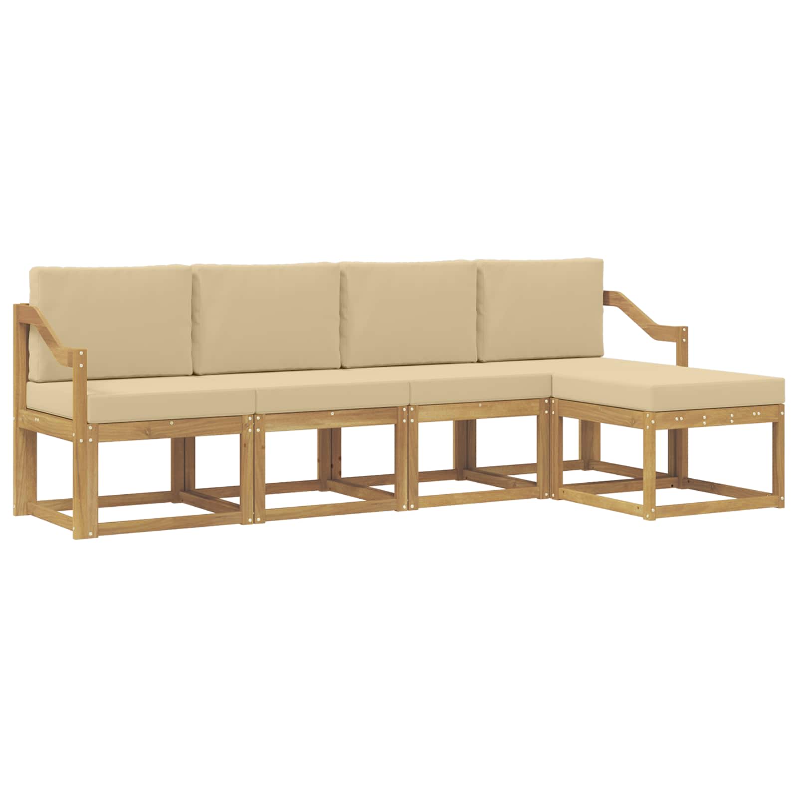 Ensemble de canapés d'extérieur 5 pcs Blanc et Beige - XIOS