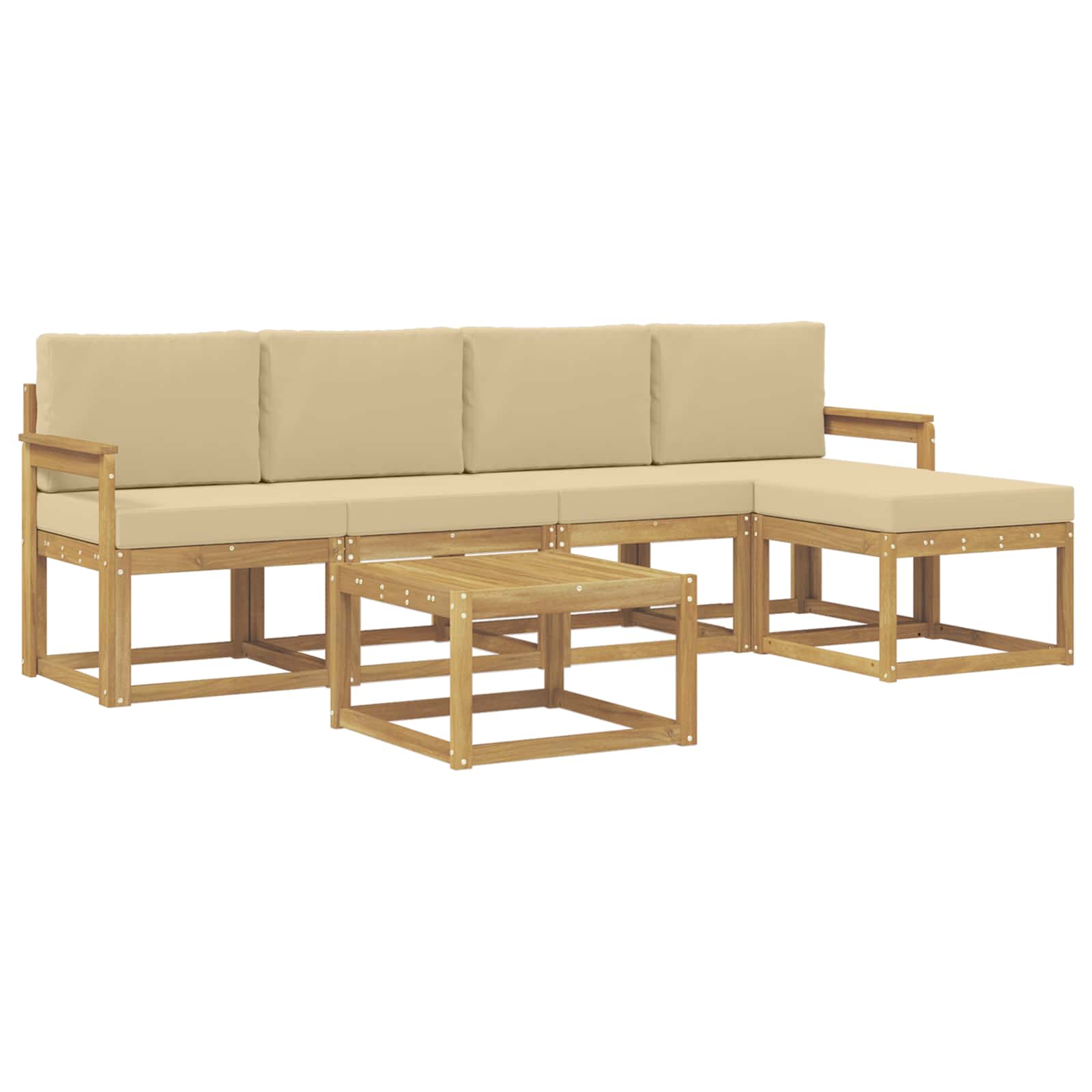 Ensemble de canapés d'extérieur 6 pc Blanc et Beige
