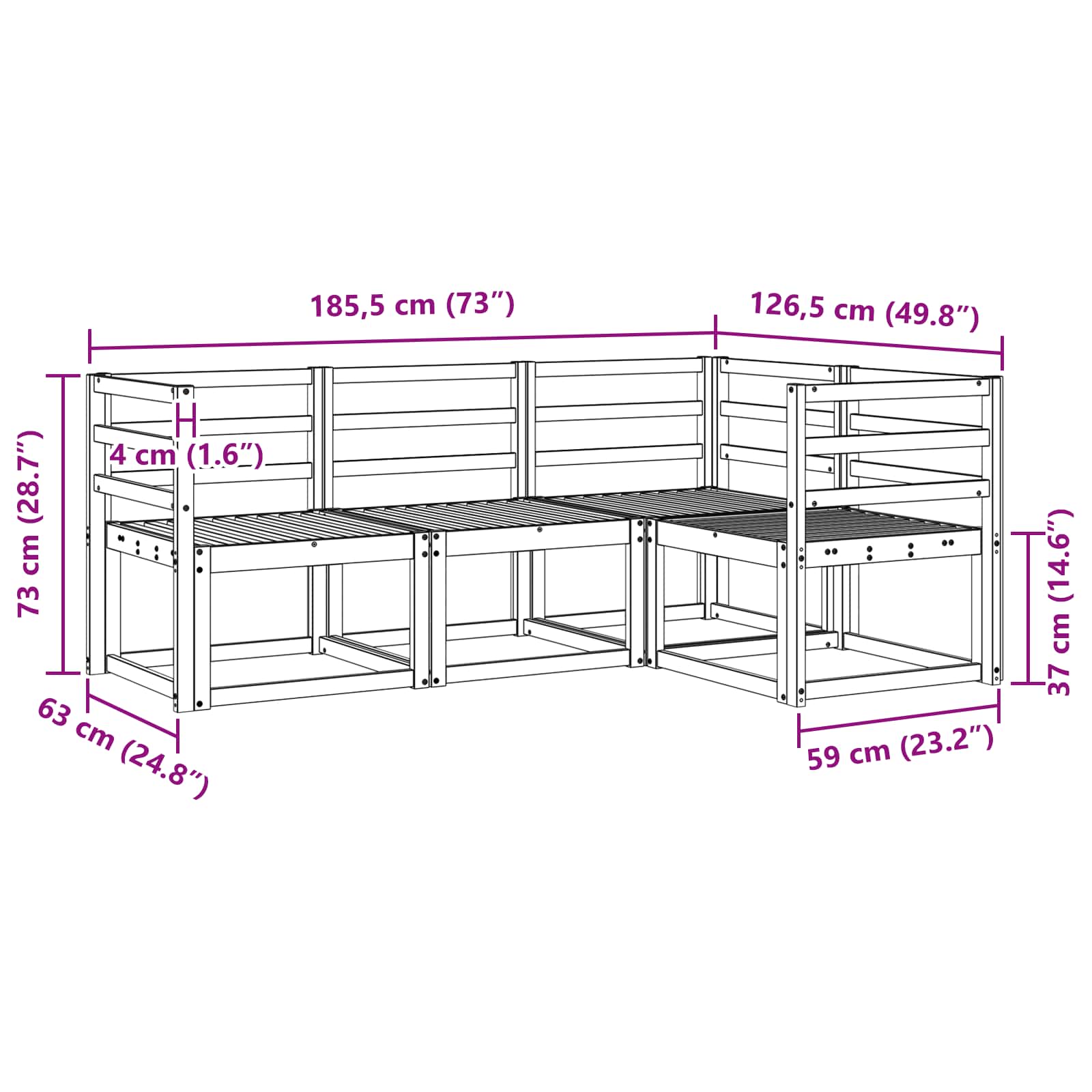Ensemble de canapés d'extérieur 4 pcs Blanc - XIOS