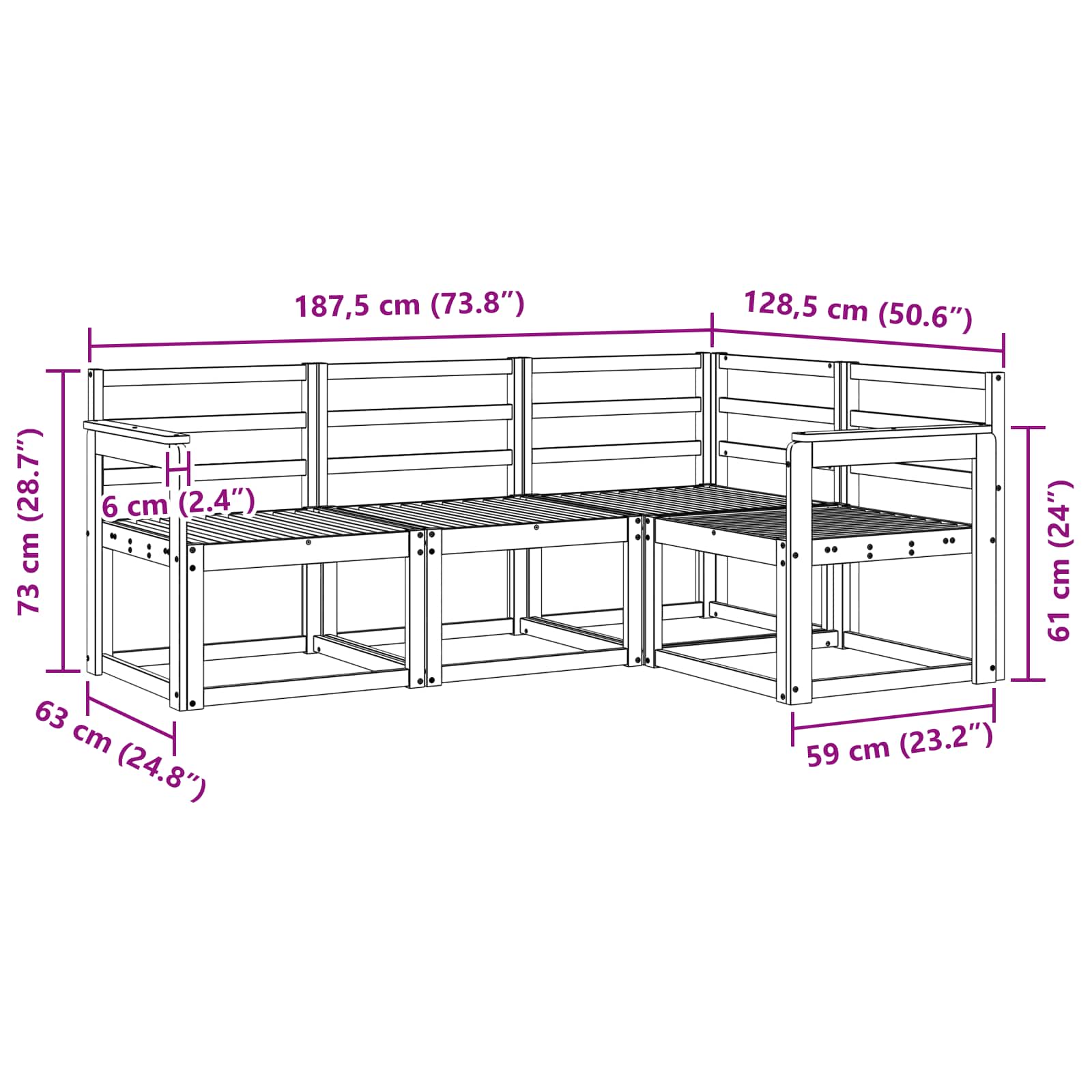 Ensemble de canapés d'extérieur 4 pcs Blanc - XIOS