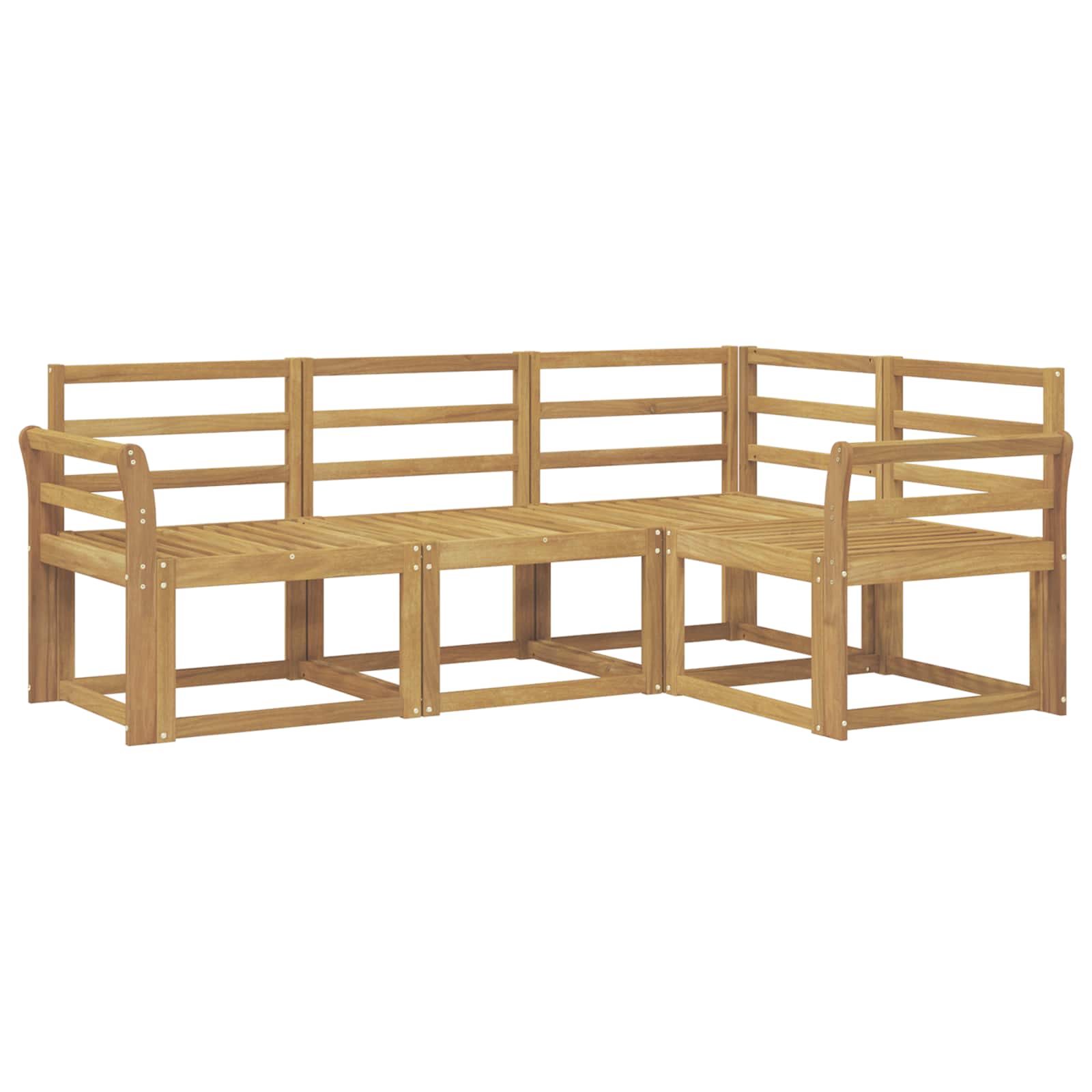 Ensemble de canapés d'extérieur 4 pcs Blanc 190 x 130,5 x 73 cm