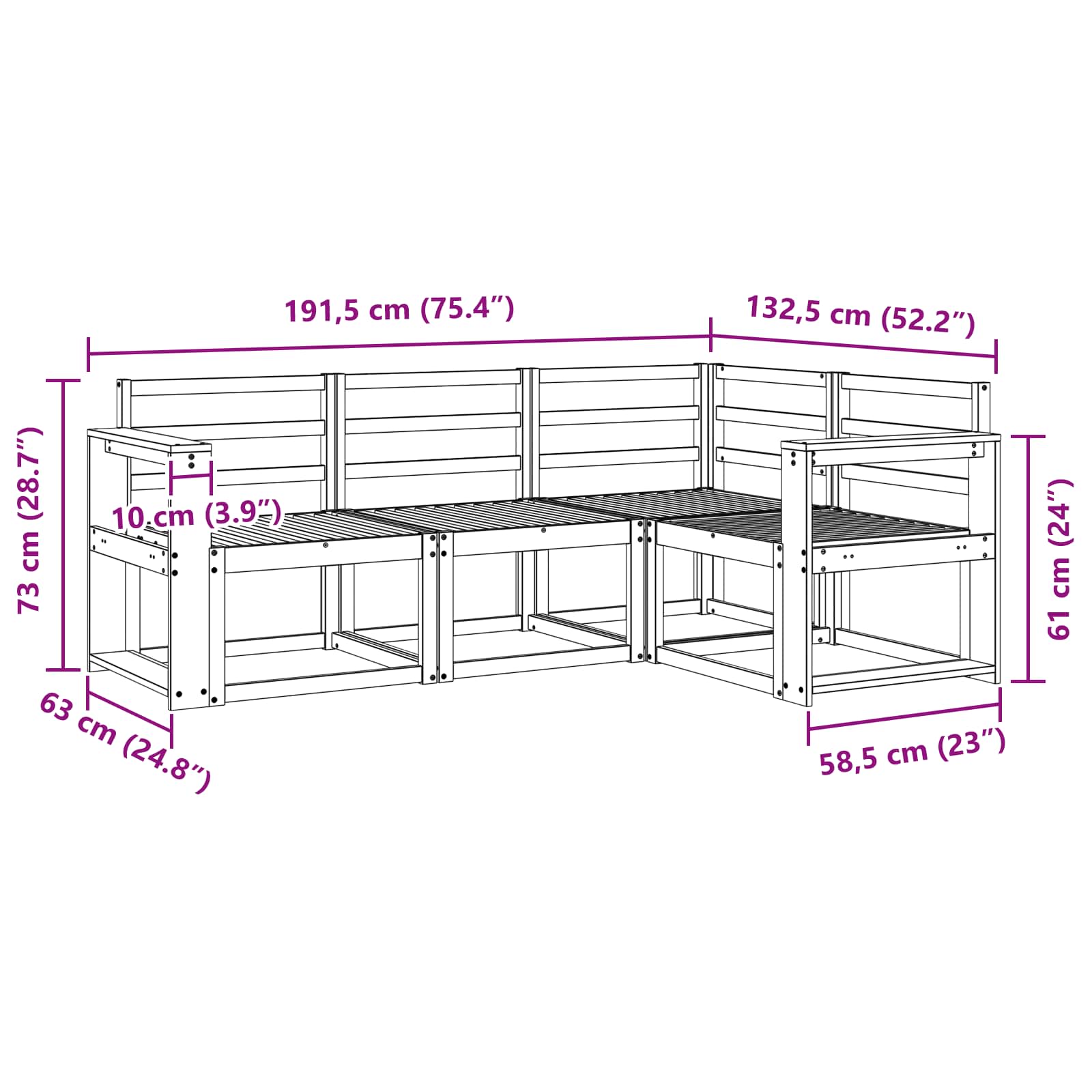 Ensemble de canapés d'extérieur 4 pcs Blanc - XIOS