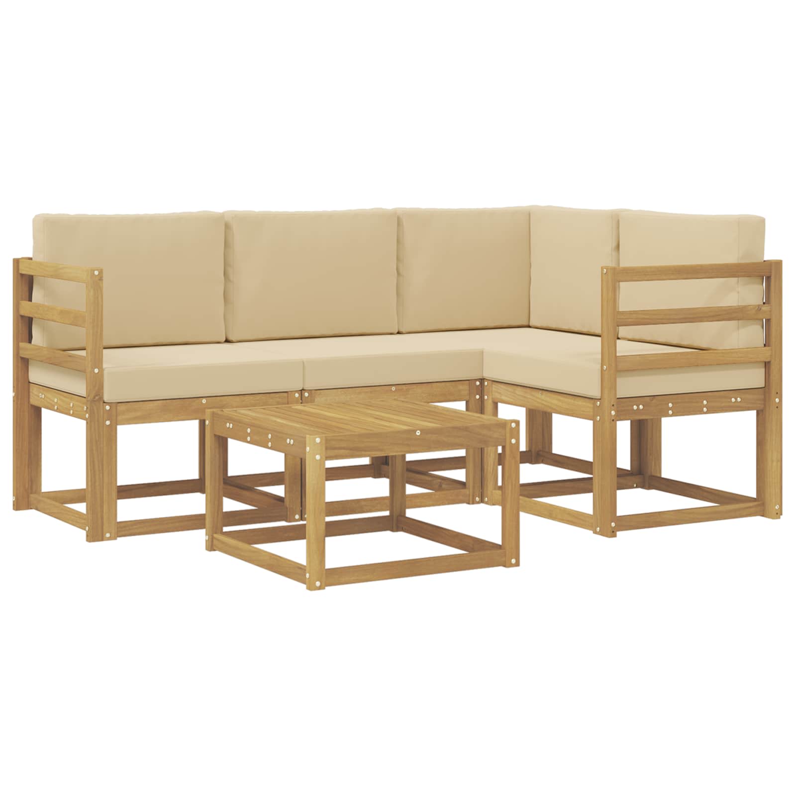 Ensemble de canapés d'extérieur 5 pc Blanc et Beige