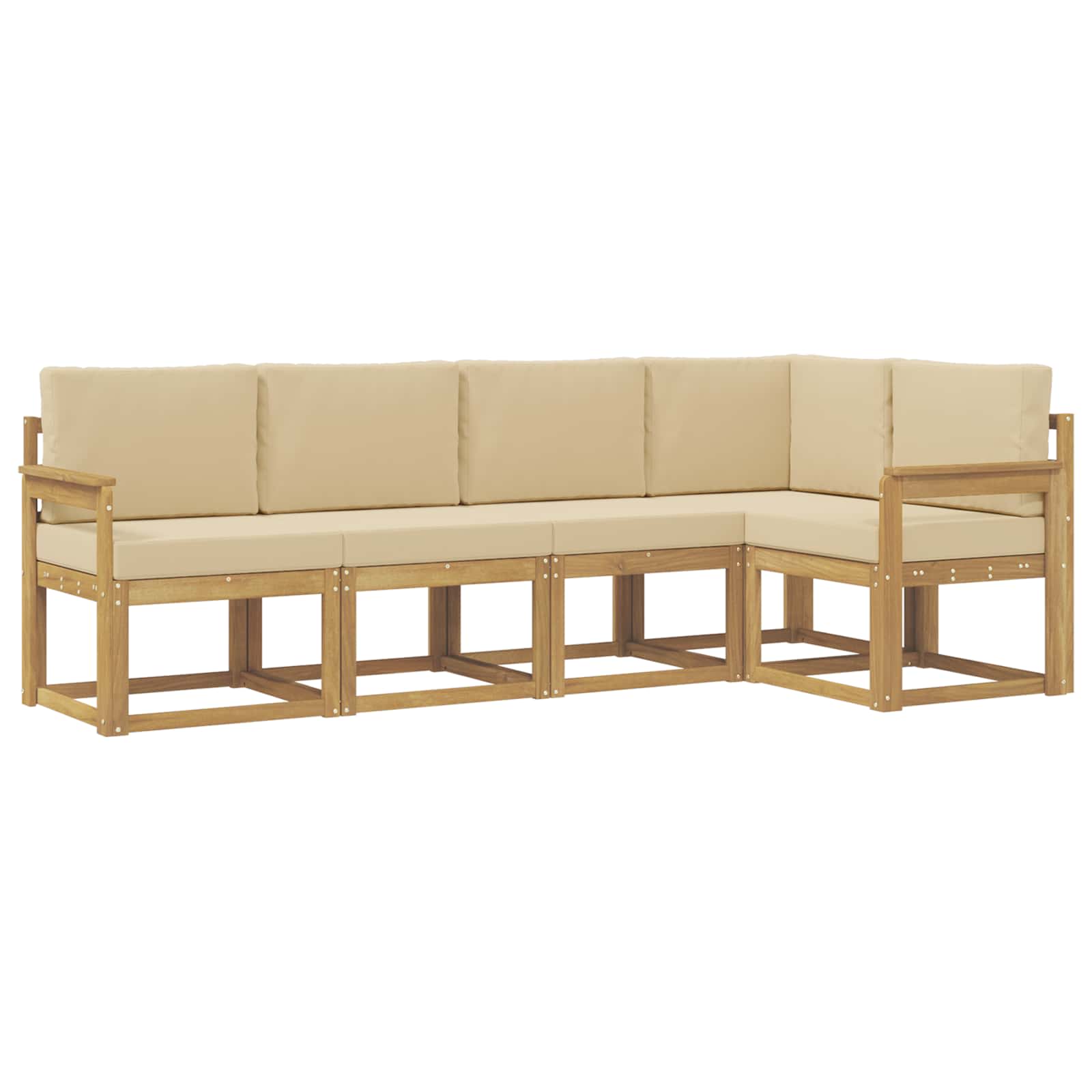 Ensemble de canapés d'extérieur 5 pc Blanc et Beige