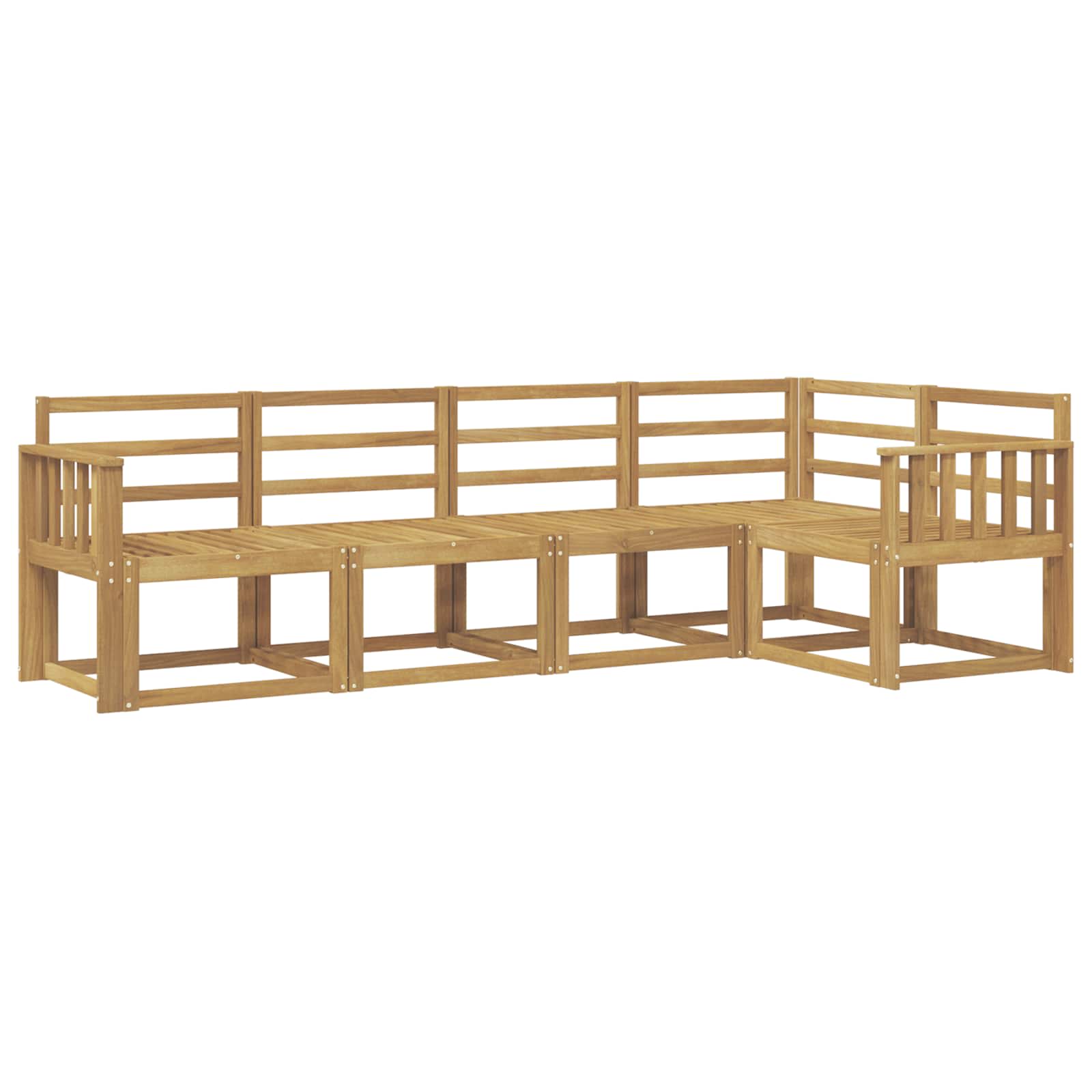 Ensemble de canapés d'extérieur 5 pc Blanc Bois d'Acacia Massif - XIOS