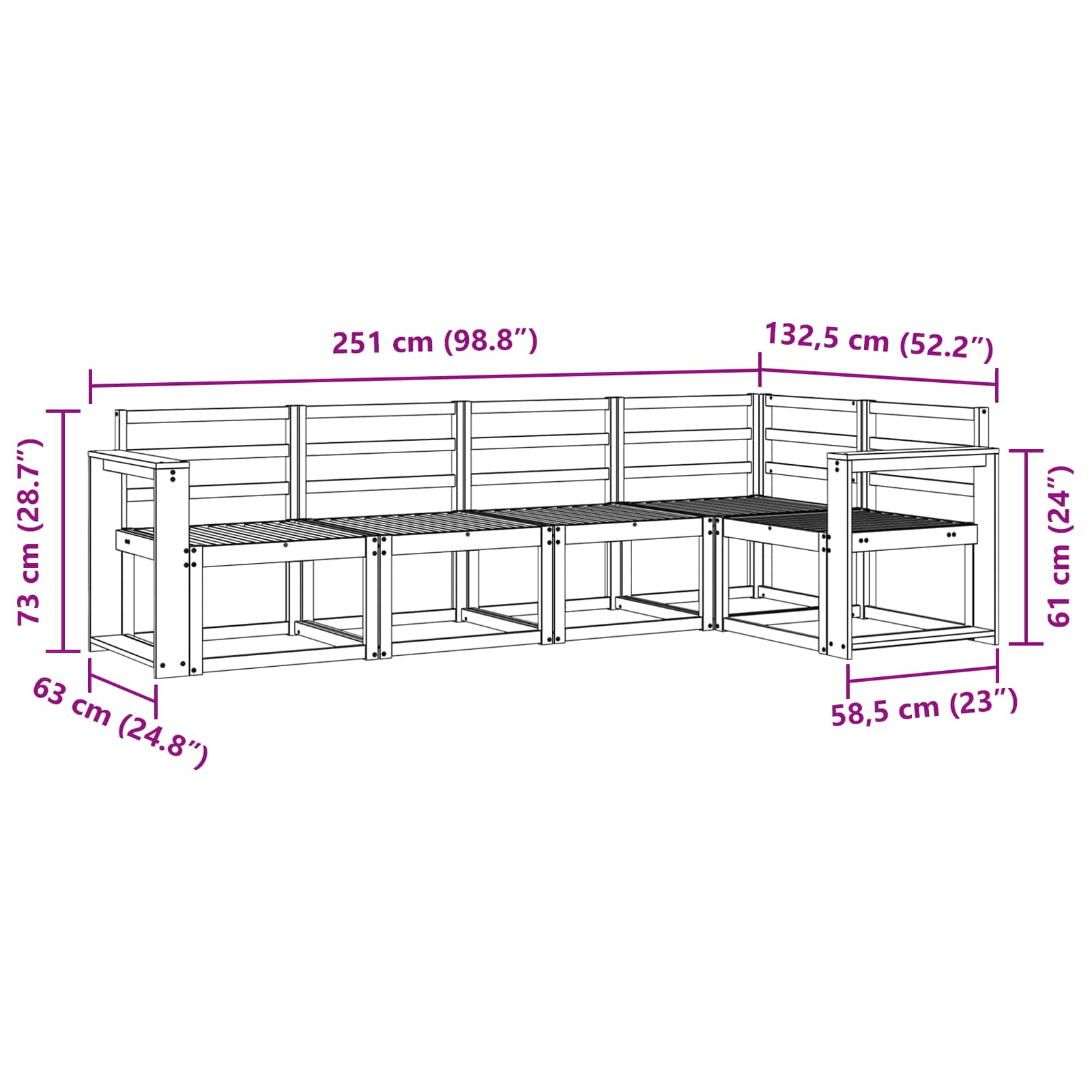 Ensemble de canapés d'extérieur 5 pcs Blanc - XIOS