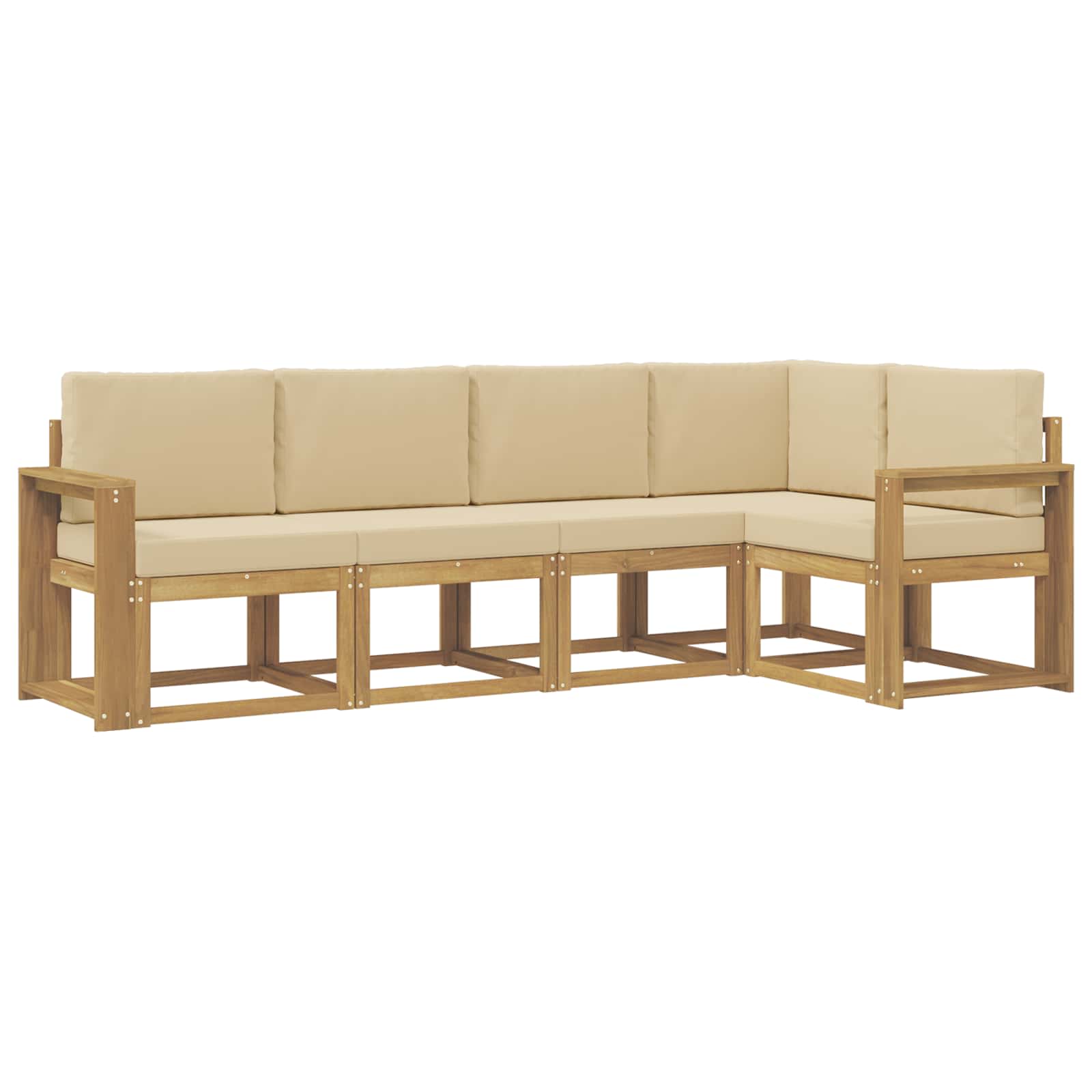 Ensemble de canapés d'extérieur 5 pc Blanc et Beige