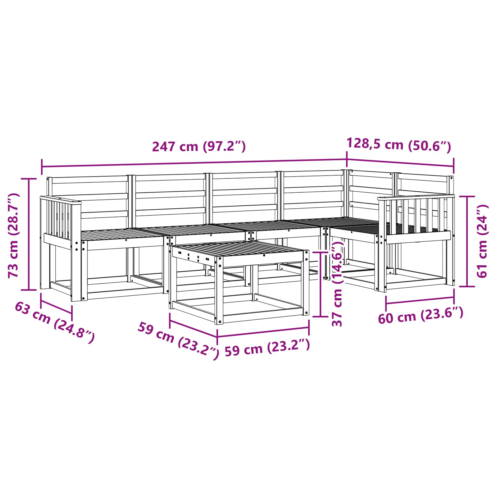 Ensemble de canapés d'extérieur 6 pcs Blanc - XIOS