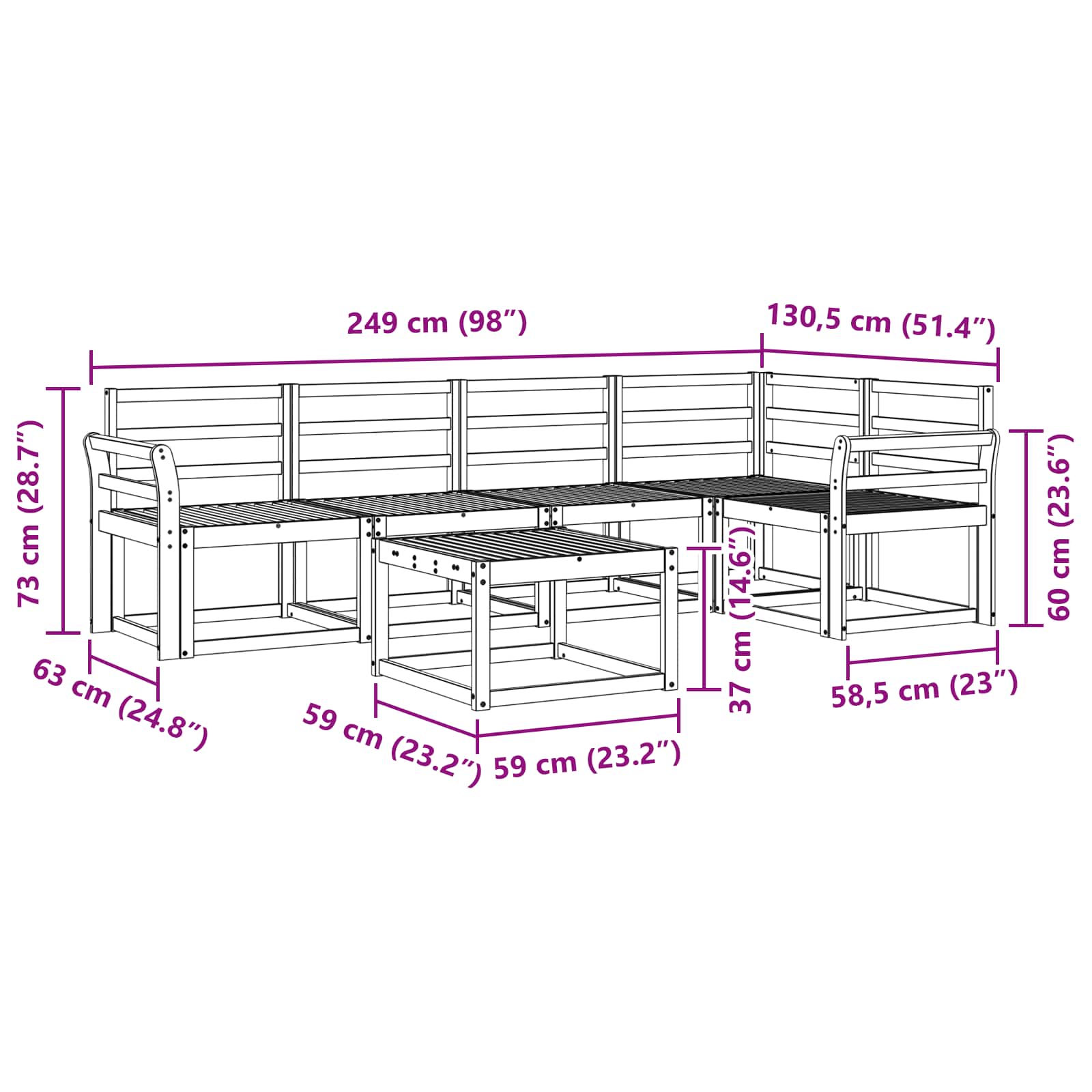 Ensemble de canapés d'extérieur 6 pcs Blanc - XIOS