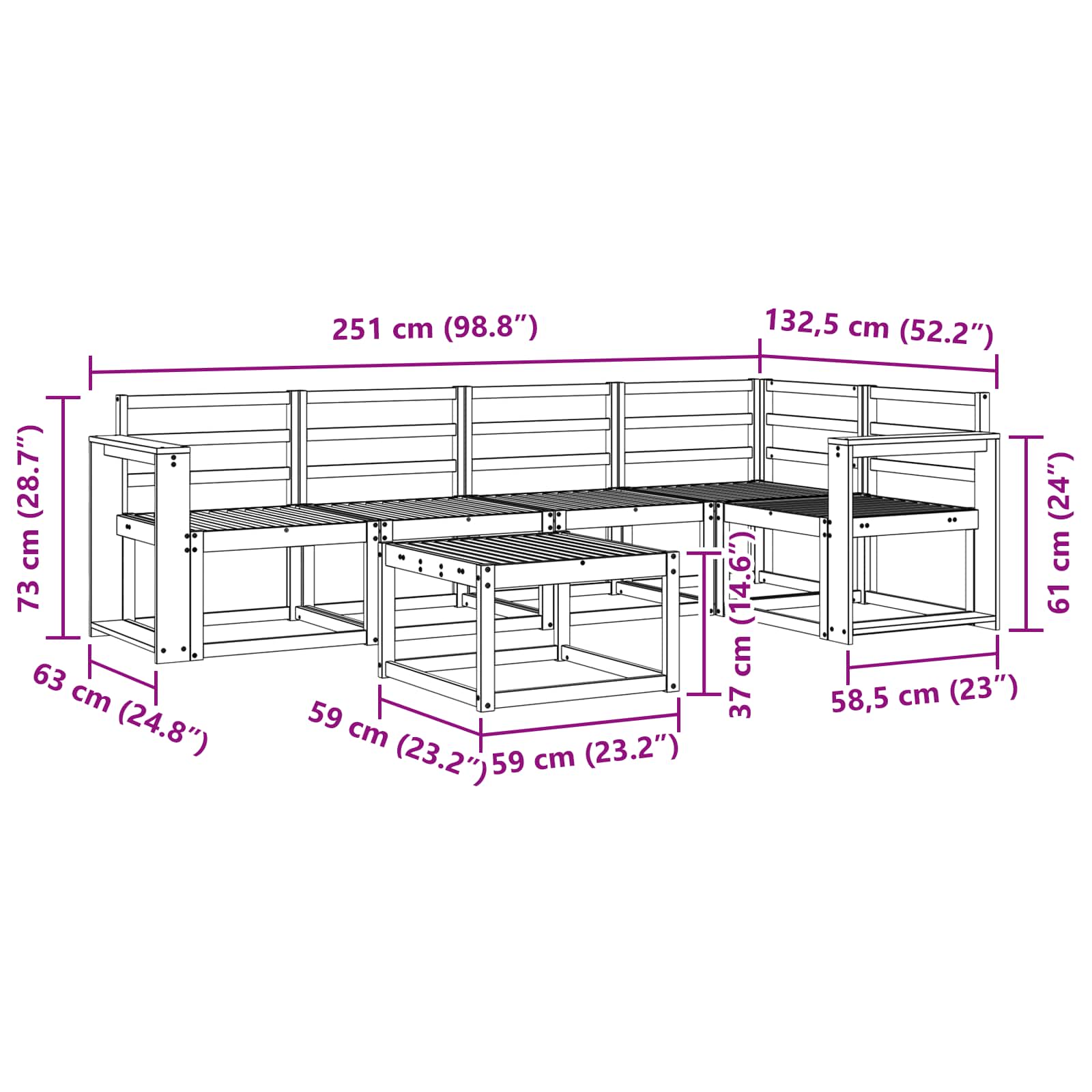 Ensemble de canapés d'extérieur 6 pcs Blanc - XIOS