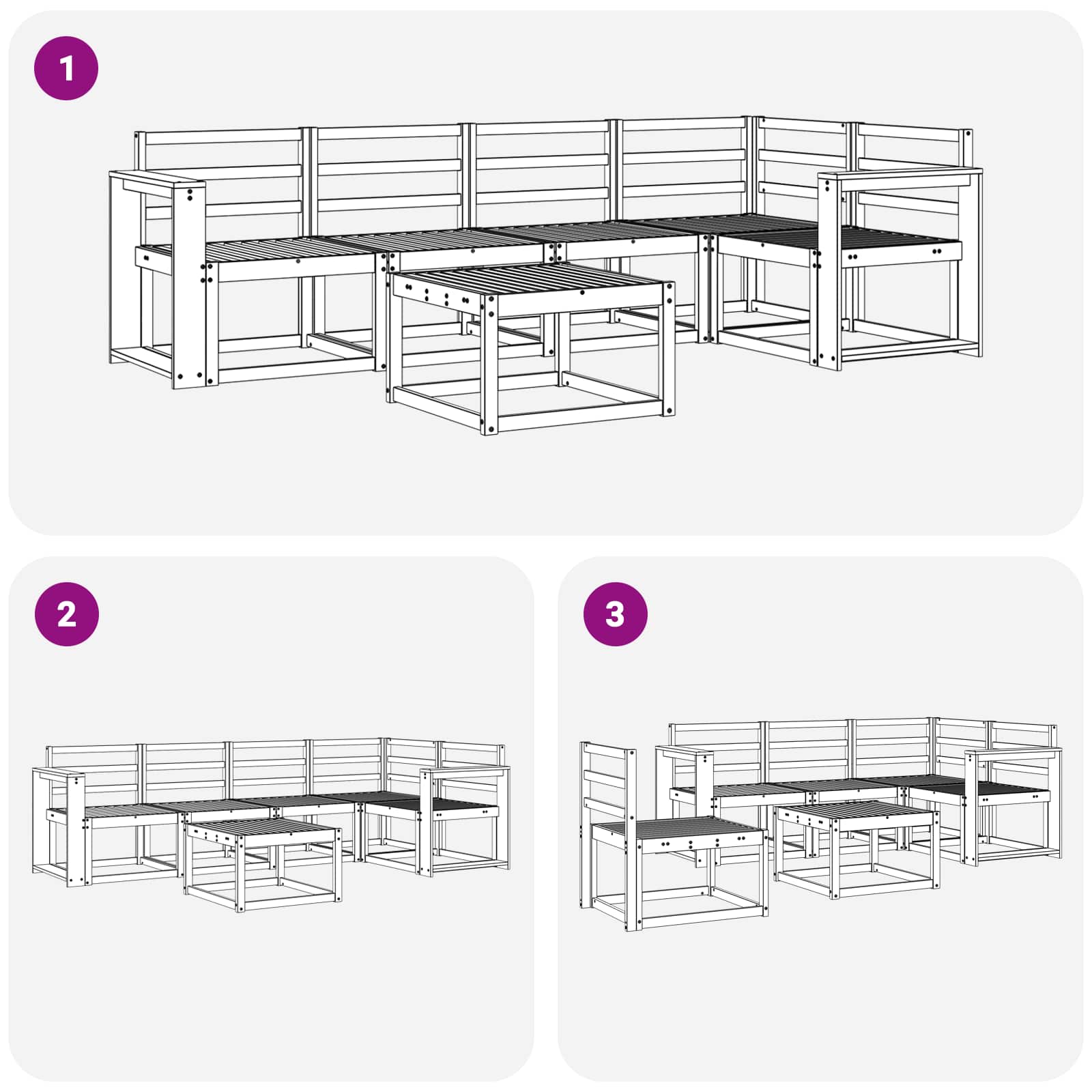 Ensemble de canapés d'extérieur 6 pcs Blanc - XIOS