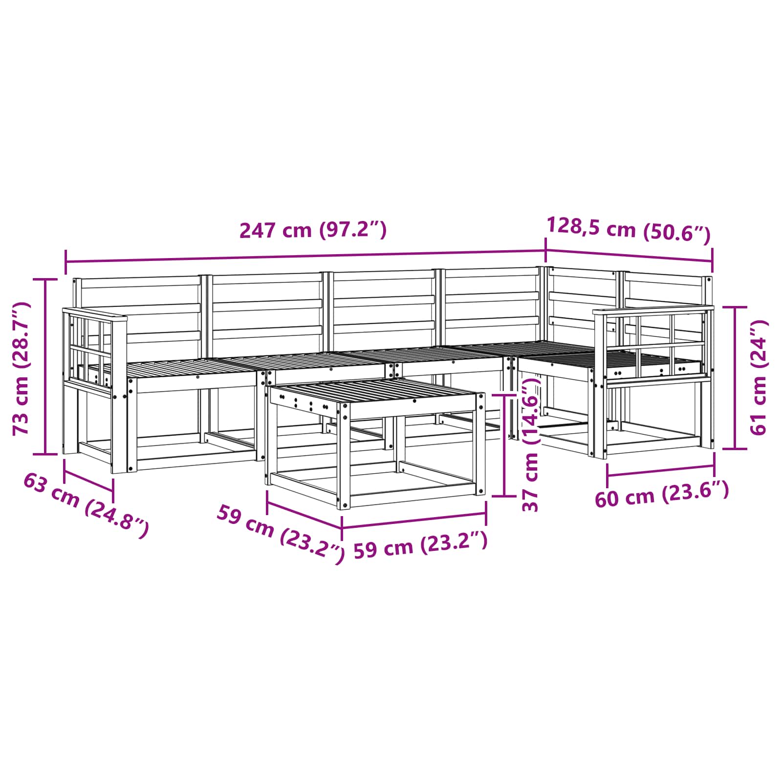 Ensemble de canapés d'extérieur 6 pcs Blanc - XIOS
