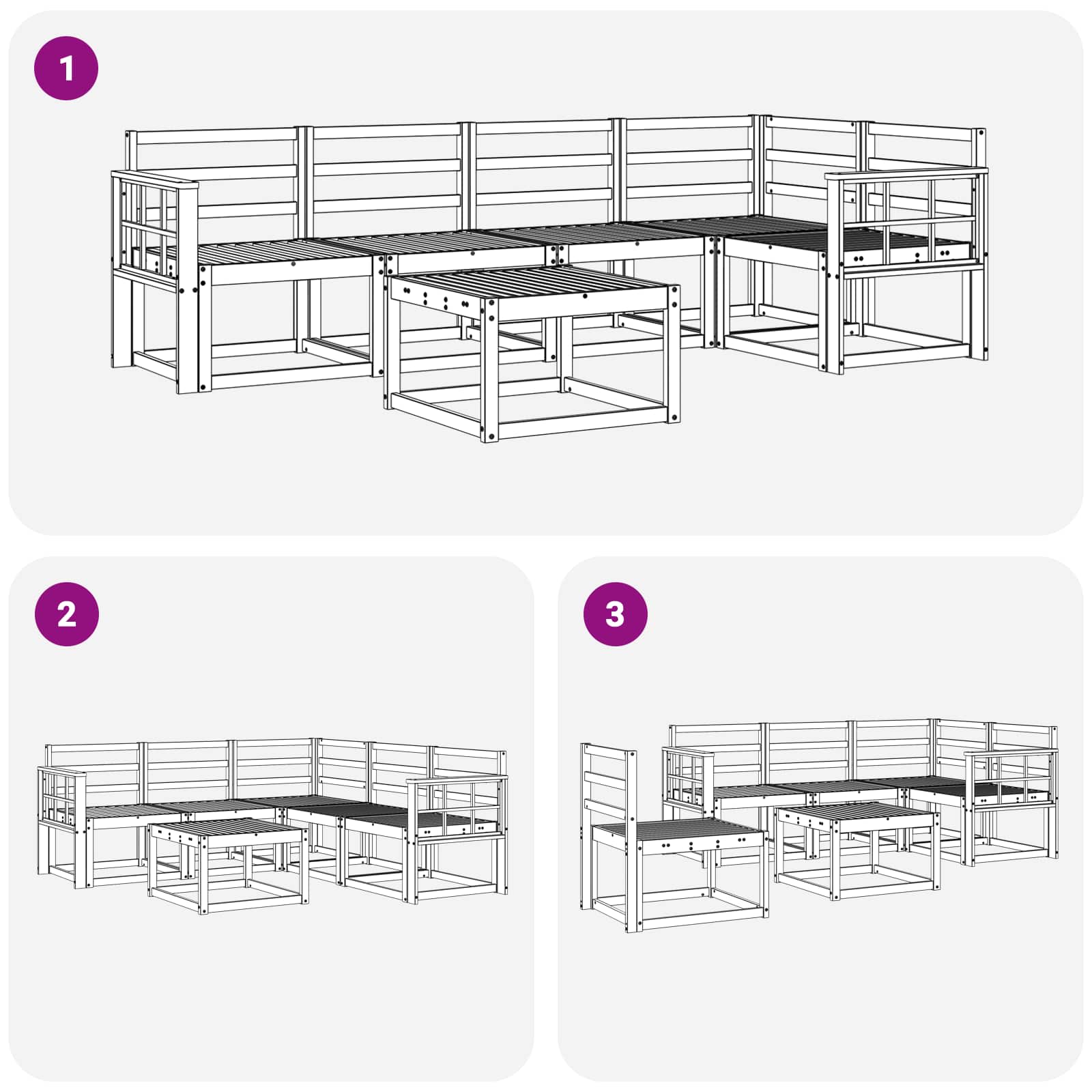 Ensemble de canapés d'extérieur 6 pcs Blanc - XIOS