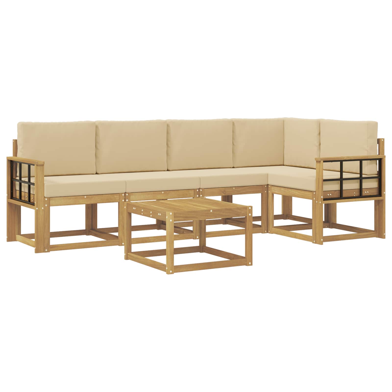 Ensemble de canapés d'extérieur 6 pcs Blanc et Beige - XIOS